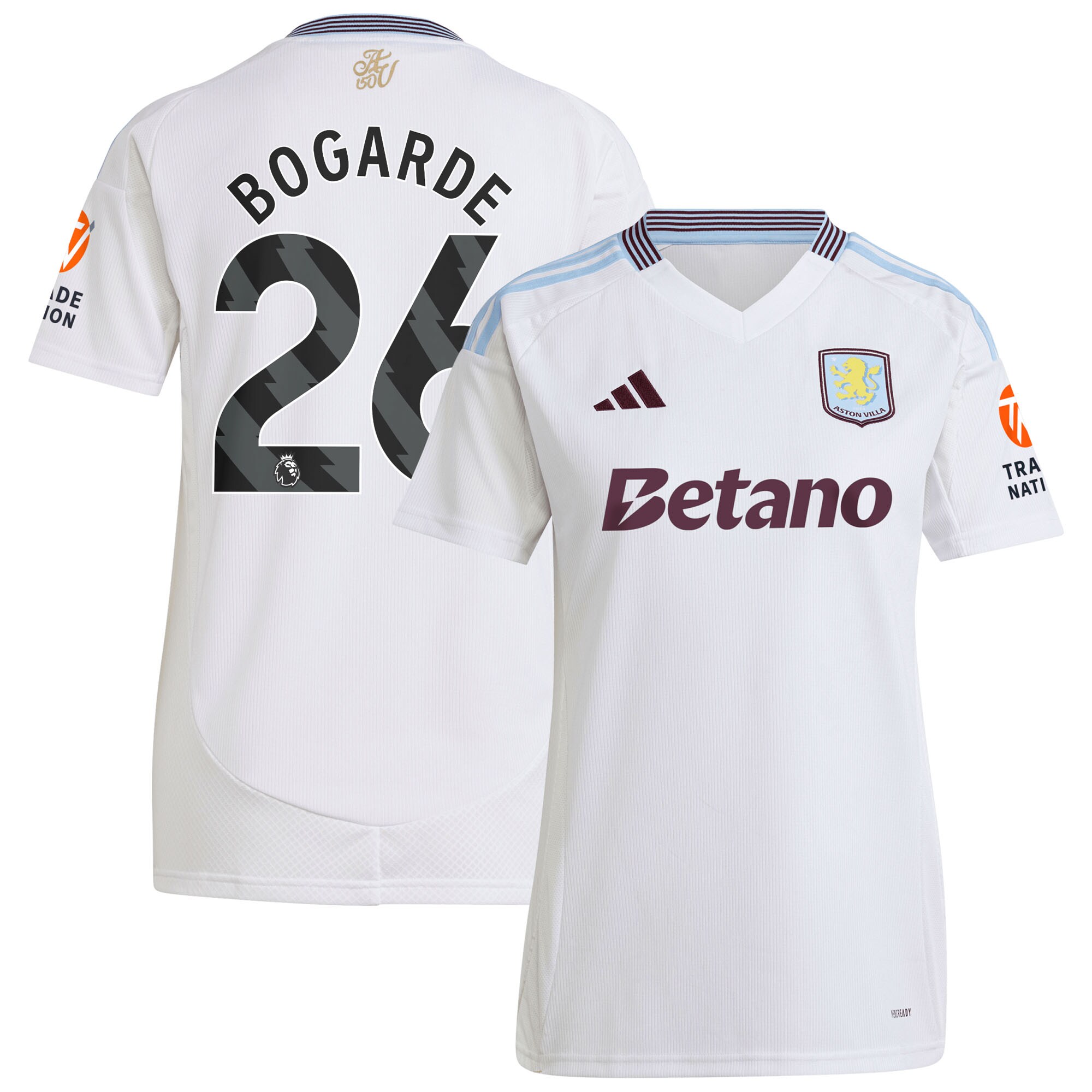 Aston Villa aston villa adidas away shirt 2024-25 – womens with bogarde 26 printing Kits - Official Football Shirts & Training Gear