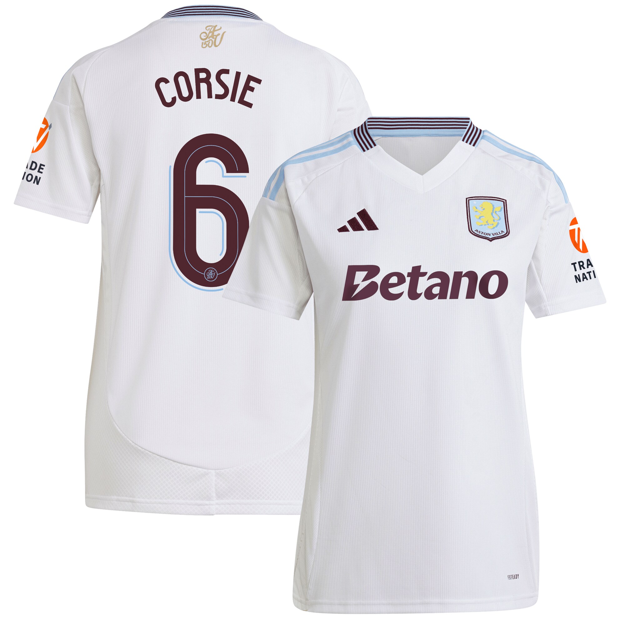 Aston Villa aston villa adidas away shirt 2024-25 – womens with corsie 6 cup printing Kits - Official Football Shirts & Training Gear