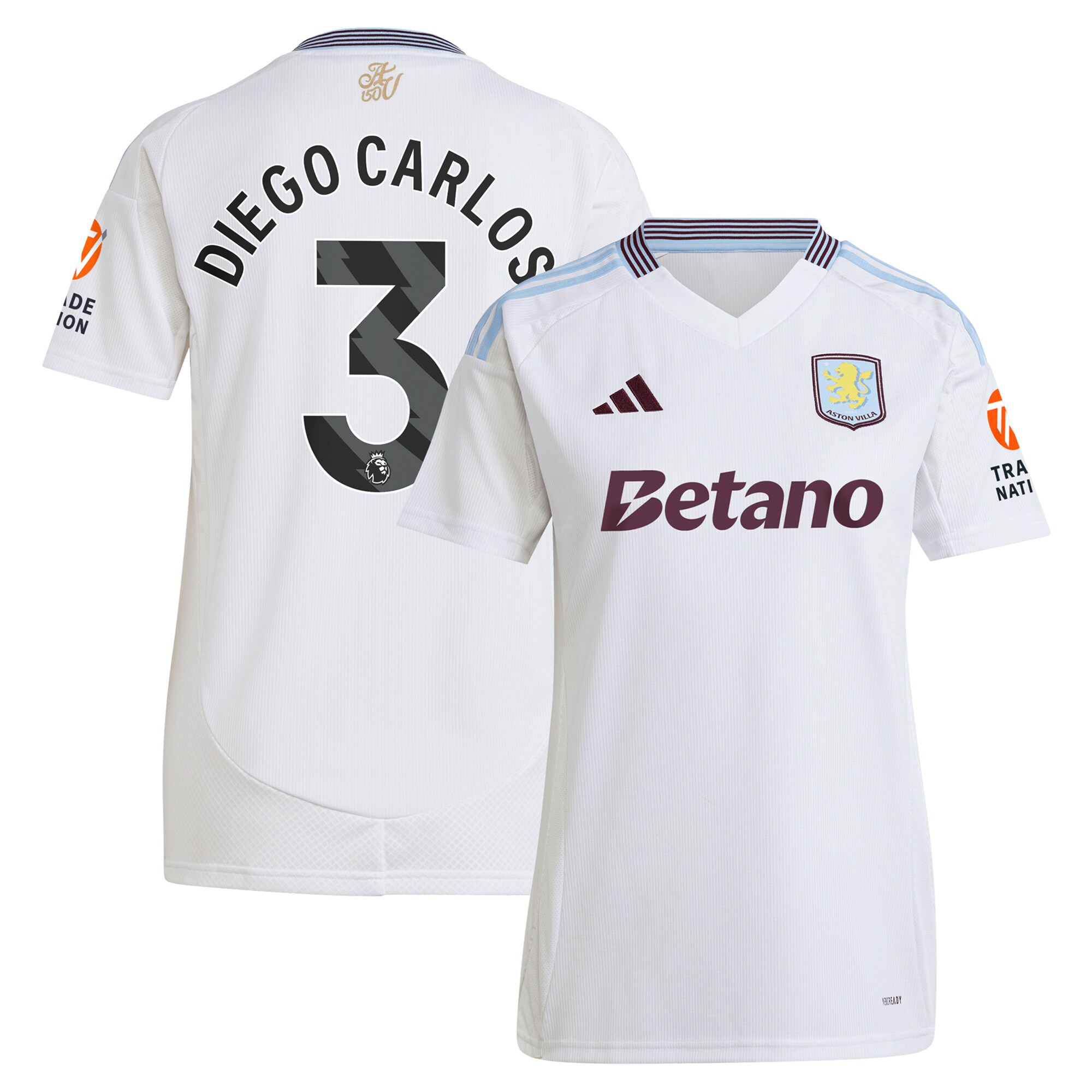 Aston Villa aston villa adidas away shirt 2024-25 – womens with diego carlos 3 printing Kits - Official Football Shirts & Training Gear