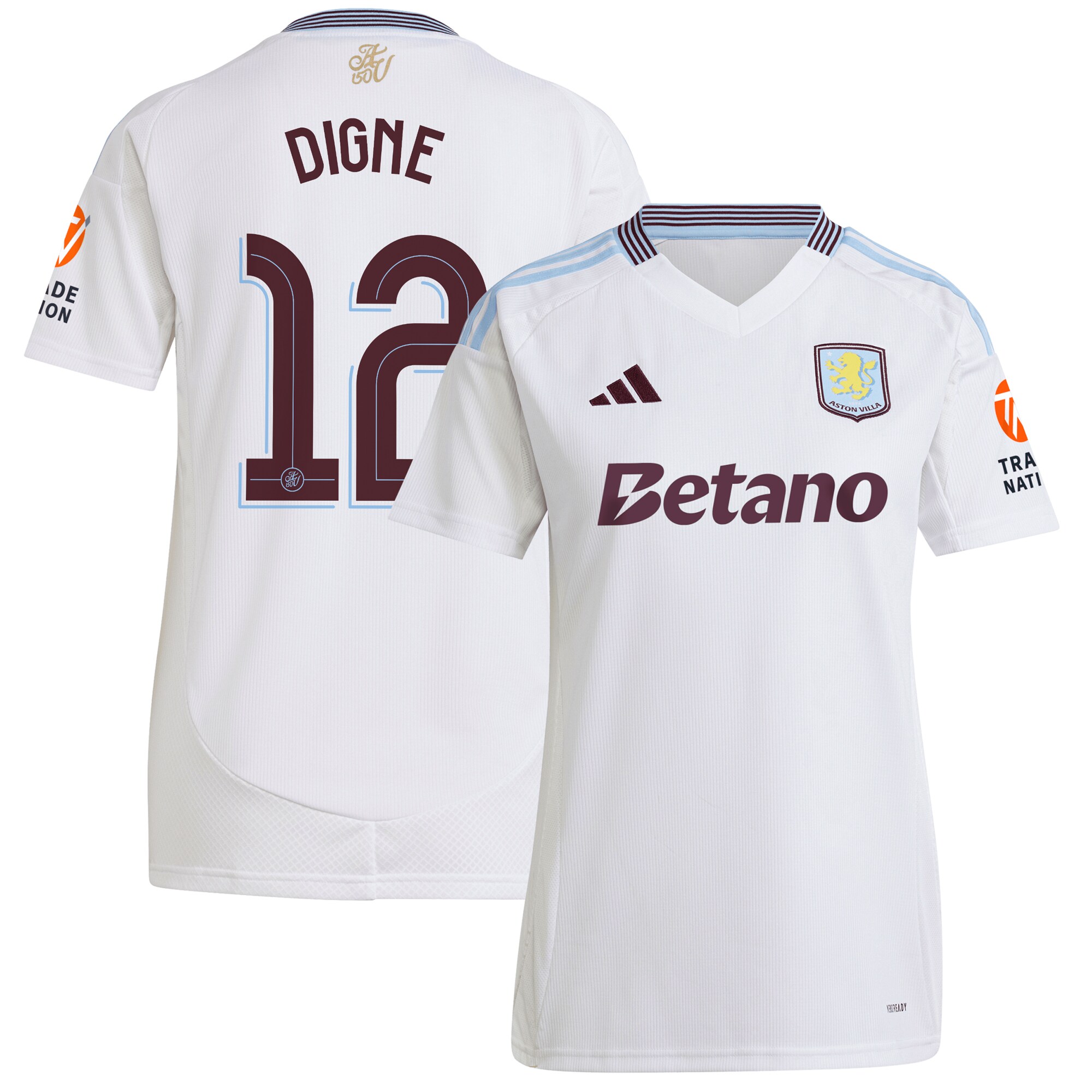 Aston Villa aston villa adidas away shirt 2024-25 – womens with digne 12 cup printing Kits - Official Football Shirts & Training Gear