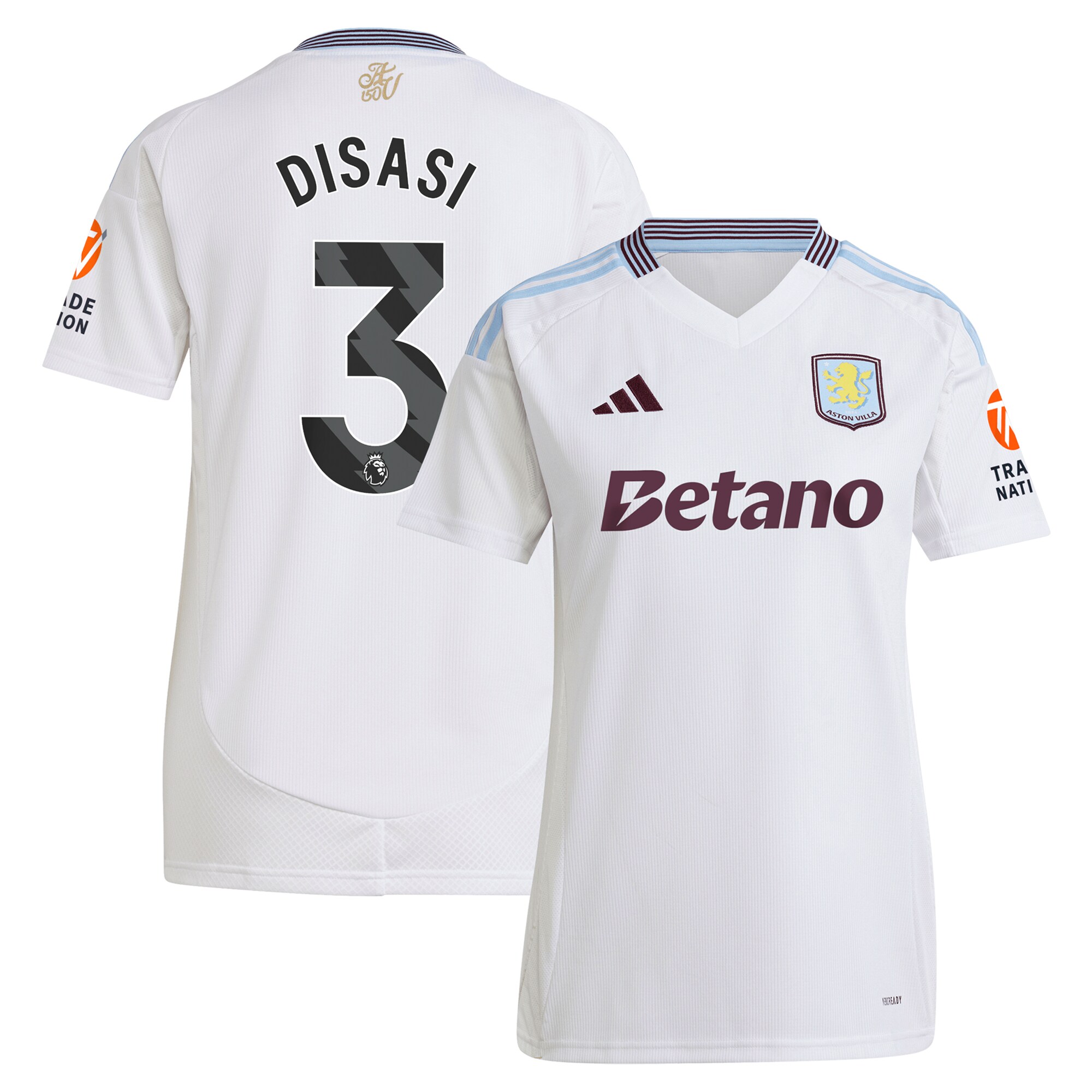 Aston Villa aston villa adidas away shirt 2024-25 – womens with disasi 3 printing Kits - Official Football Shirts & Training Gear