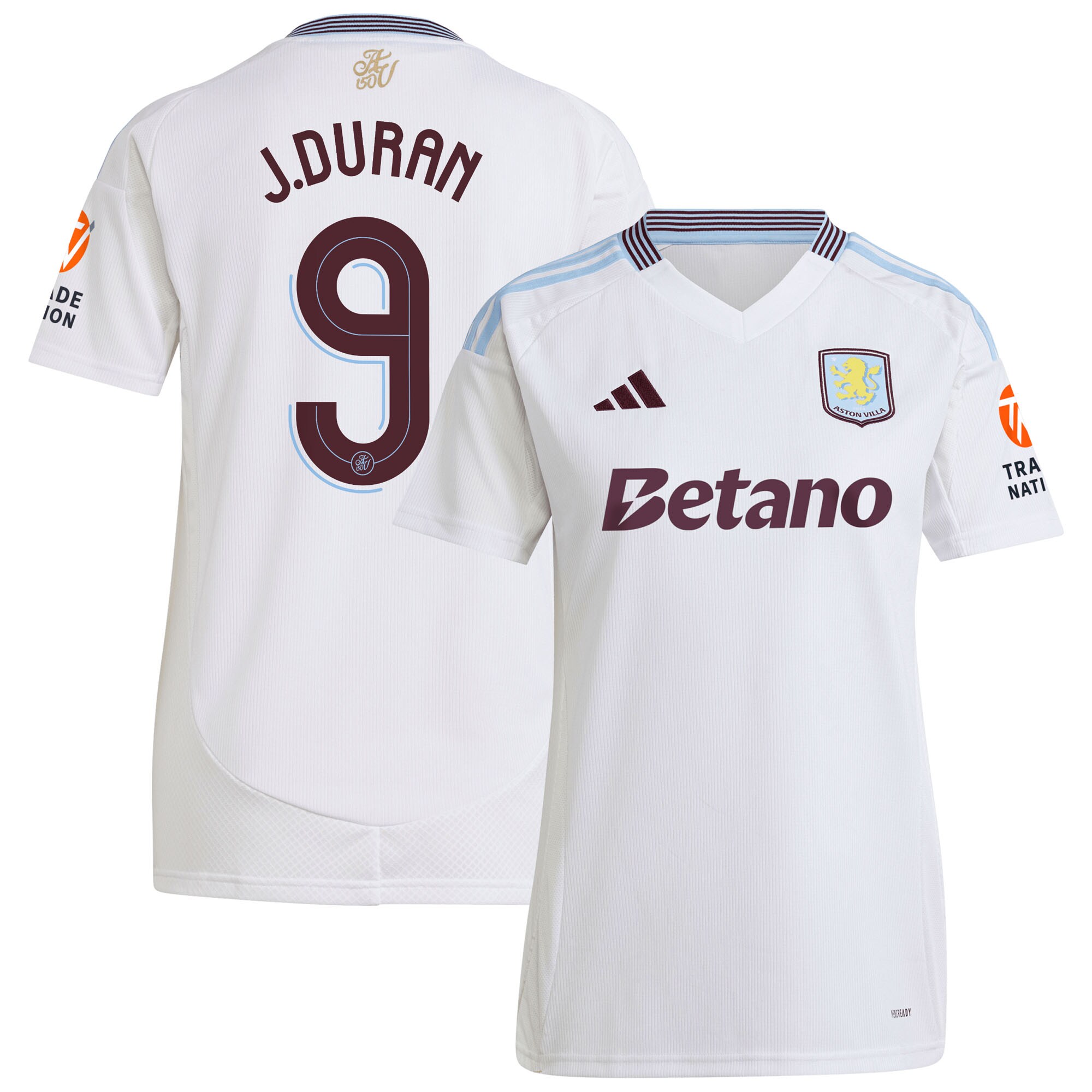 Aston Villa aston villa adidas away shirt 2024-25 – womens with duran 9 cup printing Kits - Official Football Shirts & Training Gear