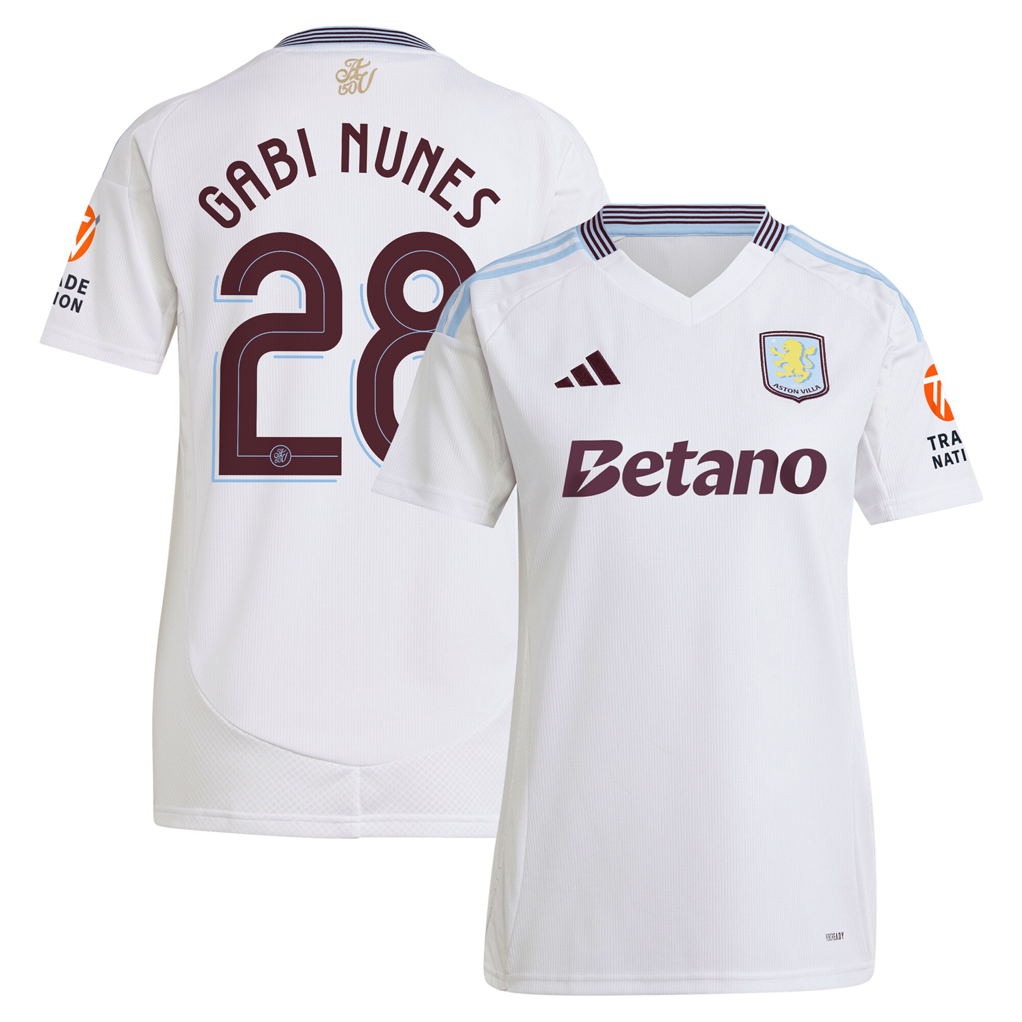 Aston Villa aston villa adidas away shirt 2024-25 – womens with gabi nunes 28 cup printing Kits - Official Football Shirts & Training Gear