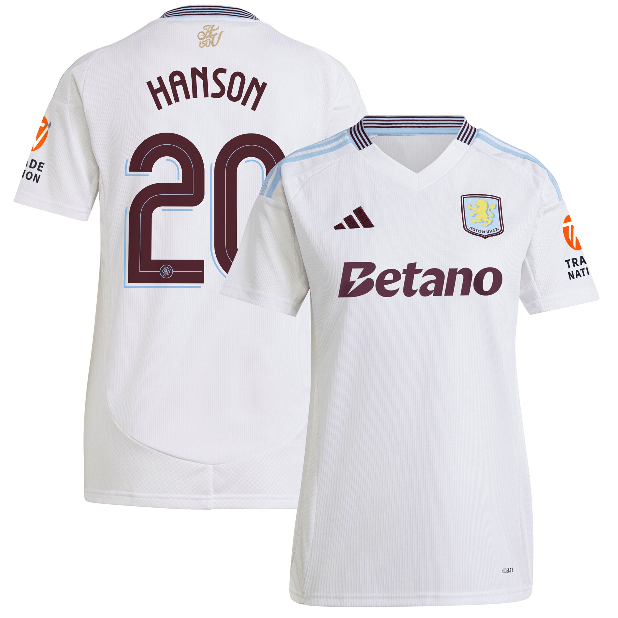 Aston Villa aston villa adidas away shirt 2024-25 – womens with hanson 20 cup printing Kits - Official Football Shirts & Training Gear