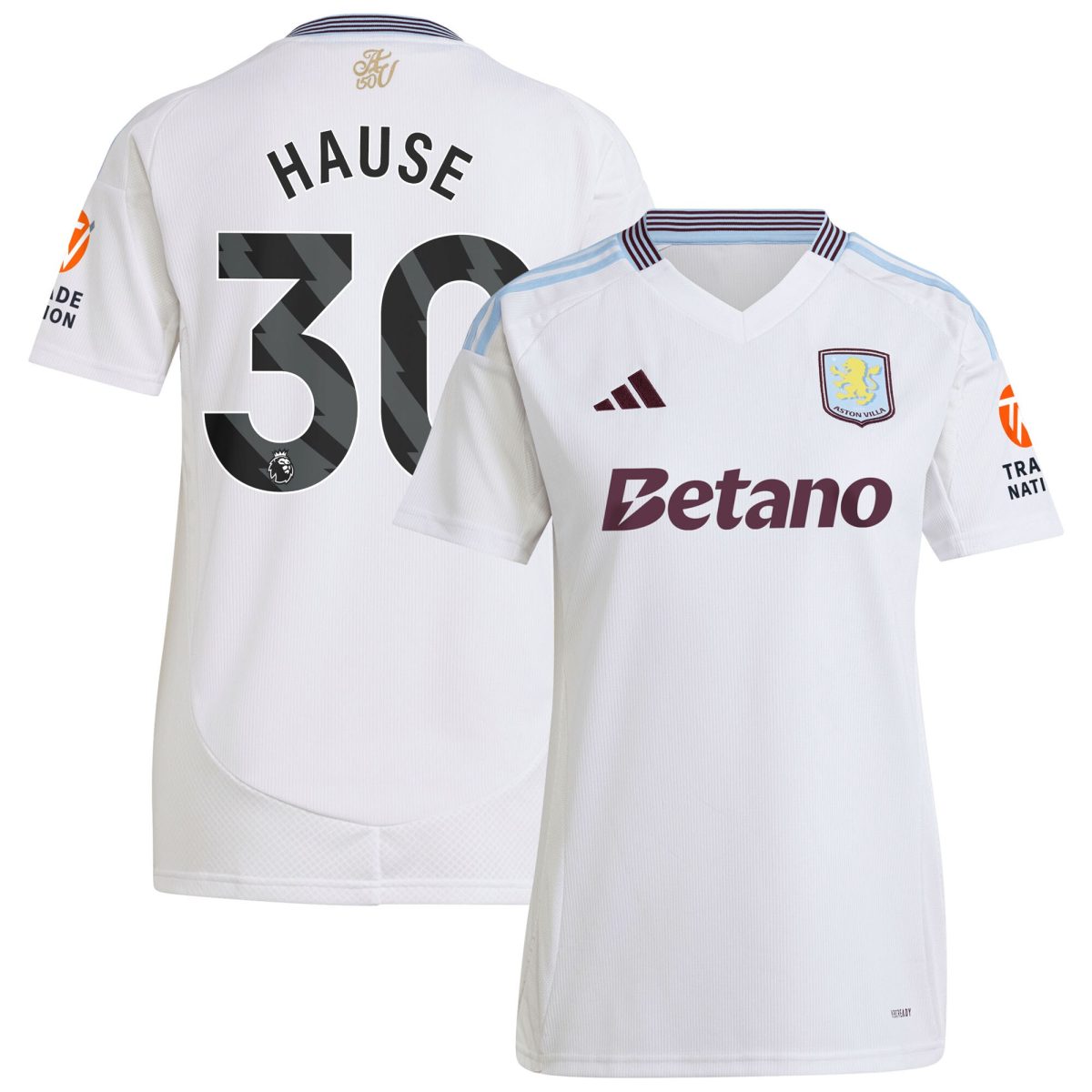 Aston Villa aston villa adidas away shirt 2024-25 – womens with hause 30 printing Kits - Official Football Shirts & Training Gear