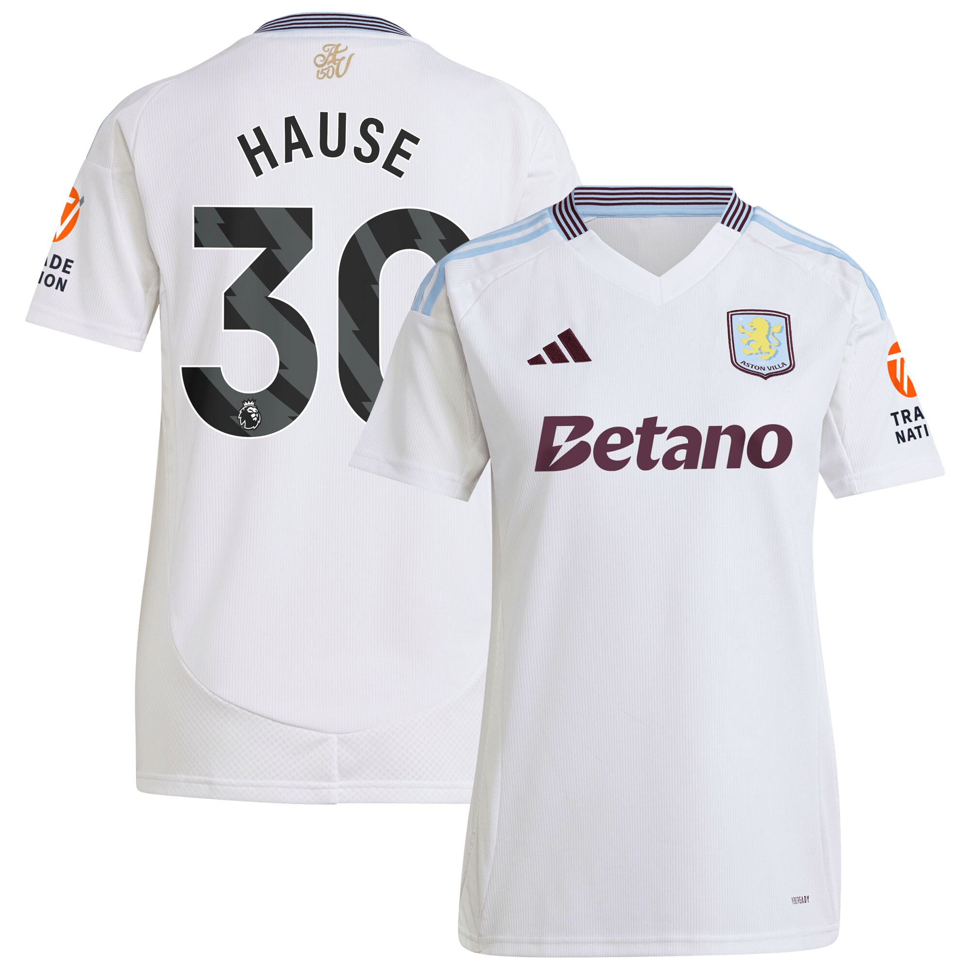 Aston Villa aston villa adidas away shirt 2024-25 – womens with hause 30 printing Kits - Official Football Shirts & Training Gear