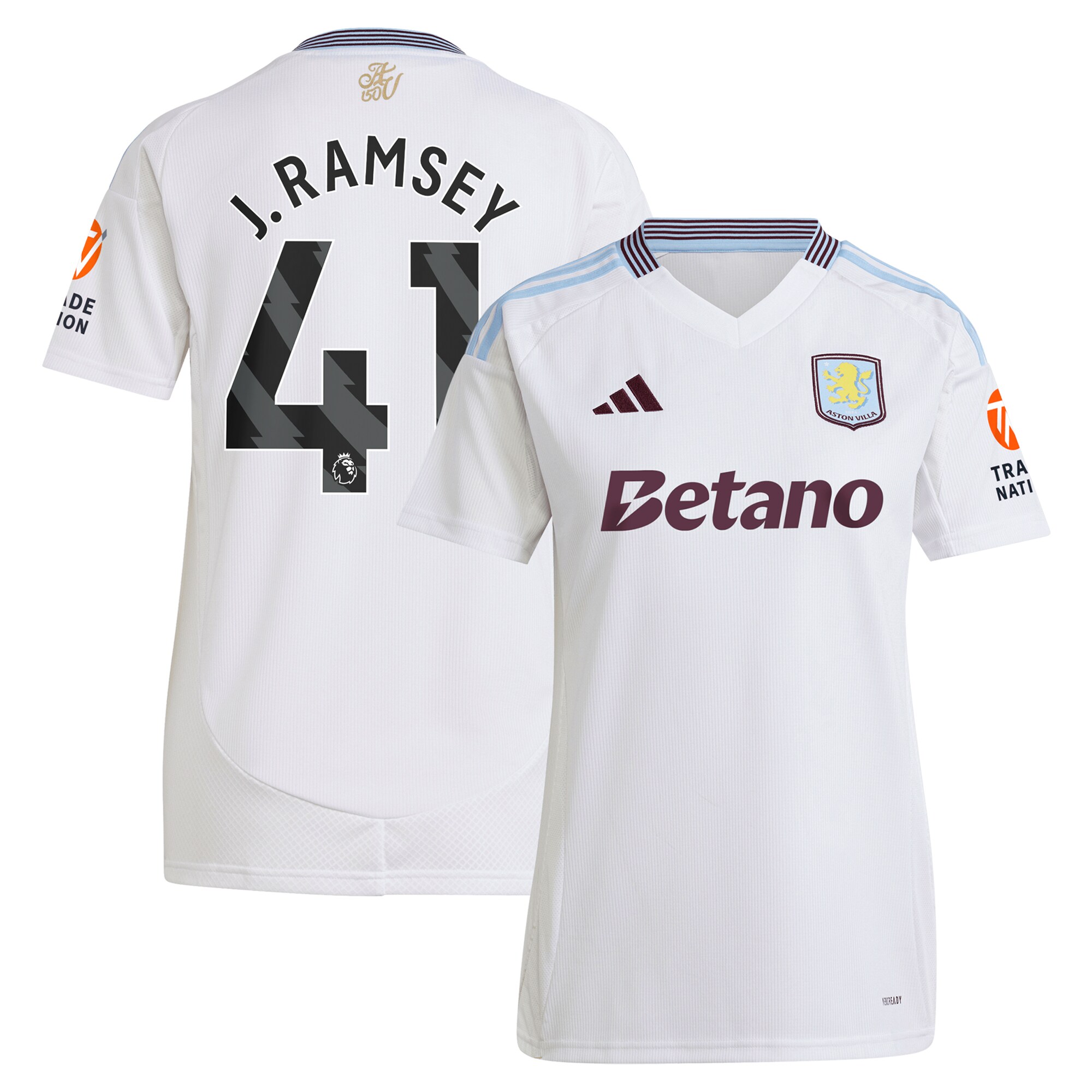 Aston Villa aston villa adidas away shirt 2024-25 – womens with j. ramsey 41 printing Kits - Official Football Shirts & Training Gear