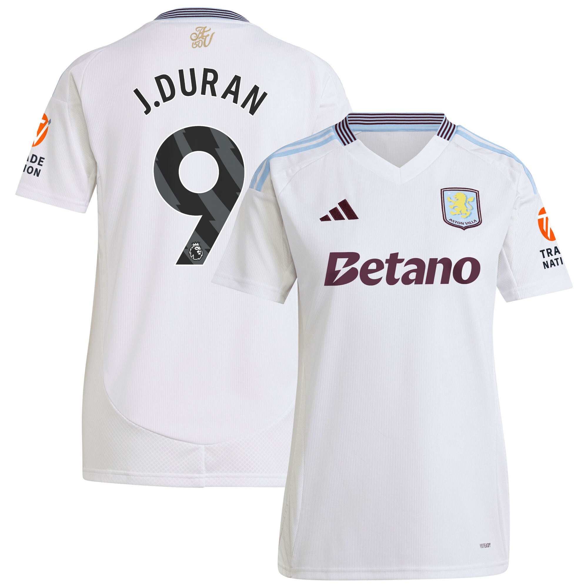 Aston Villa aston villa adidas away shirt 2024-25 – womens with j.duran 9 printing Kits - Official Football Shirts & Training Gear
