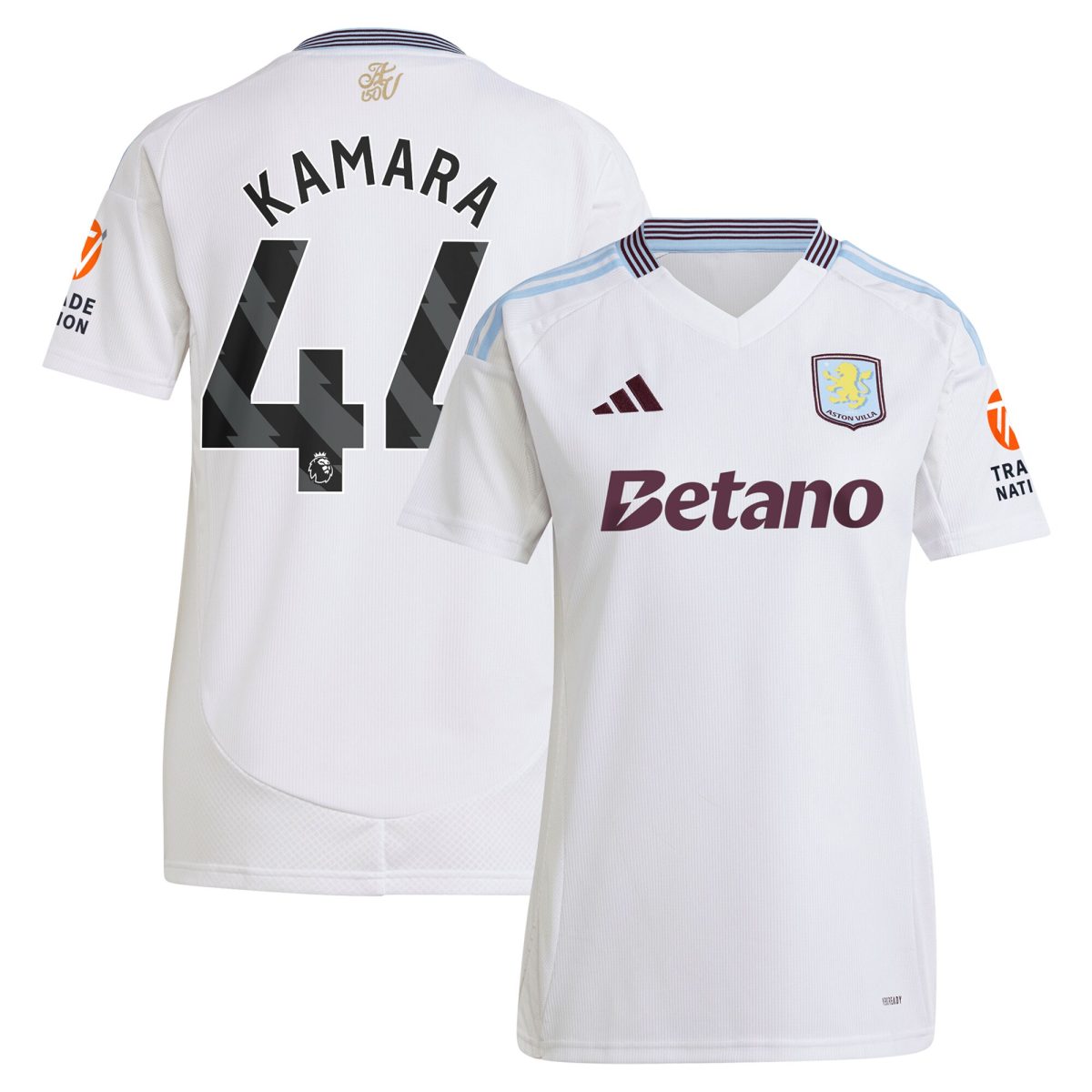 Aston Villa aston villa adidas away shirt 2024-25 – womens with kamara 44 printing Kits - Official Football Shirts & Training Gear
