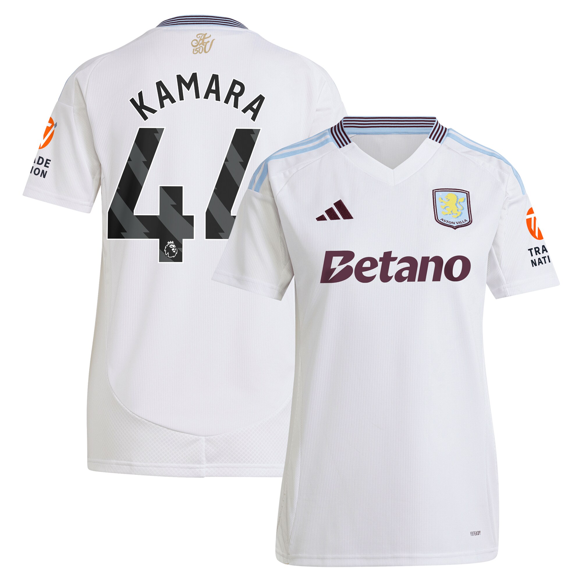 Aston Villa aston villa adidas away shirt 2024-25 – womens with kamara 44 printing Kits - Official Football Shirts & Training Gear