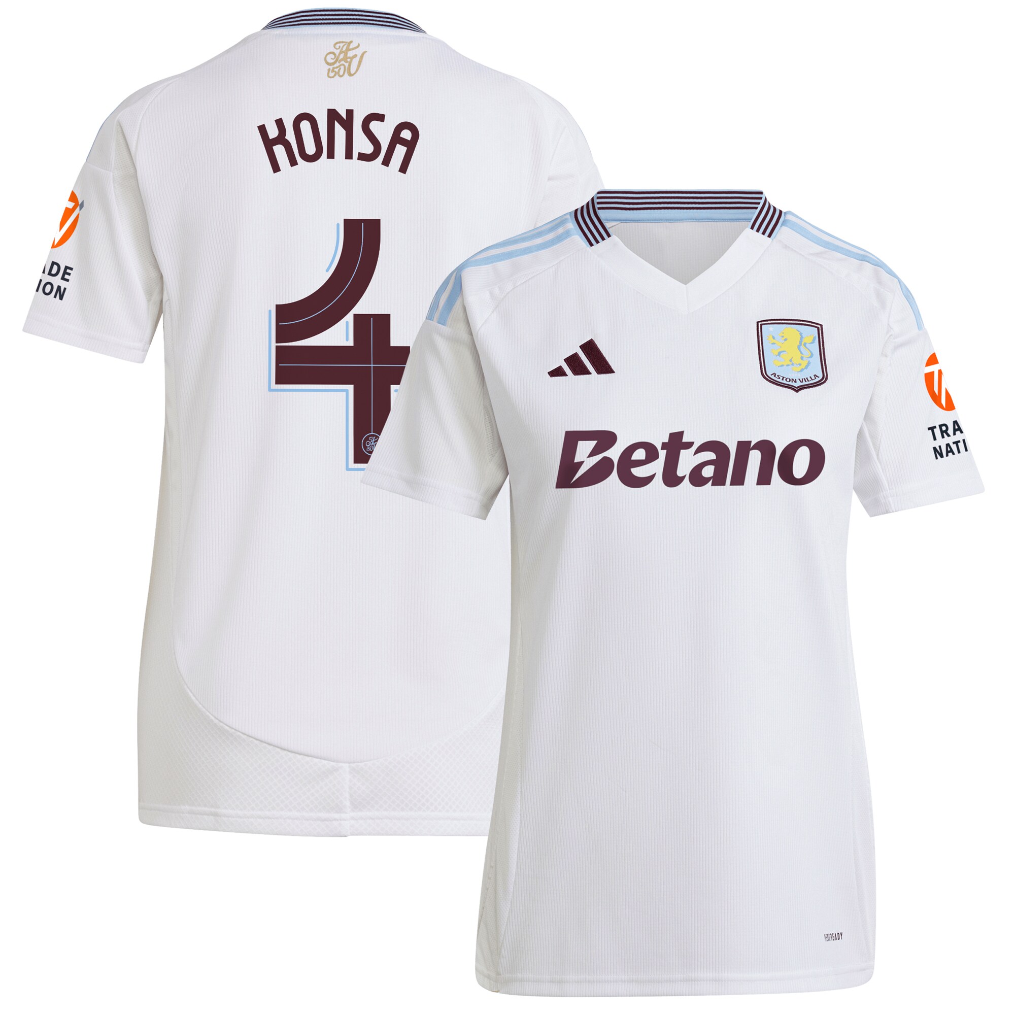 Aston Villa aston villa adidas away shirt 2024-25 – womens with konsa 4 cup printing Kits - Official Football Shirts & Training Gear