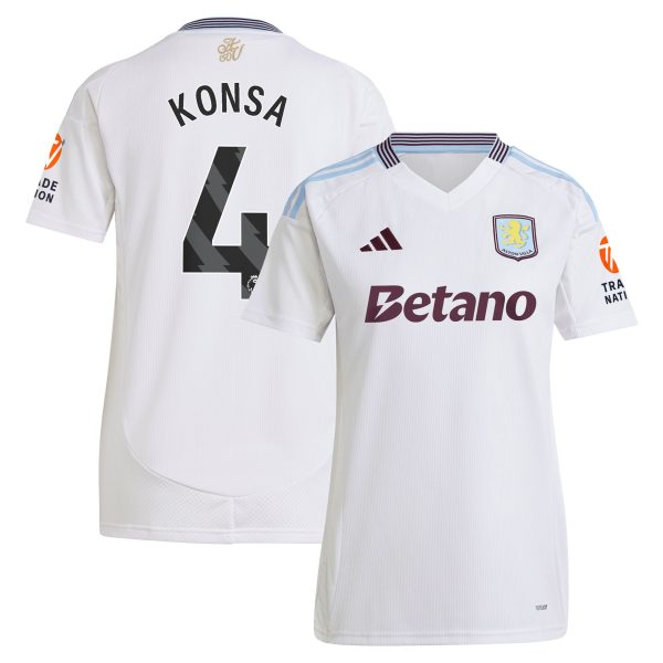 Aston Villa aston villa adidas away shirt 2024-25 – womens with konsa 4 printing Kits - Official Football Shirts & Training Gear