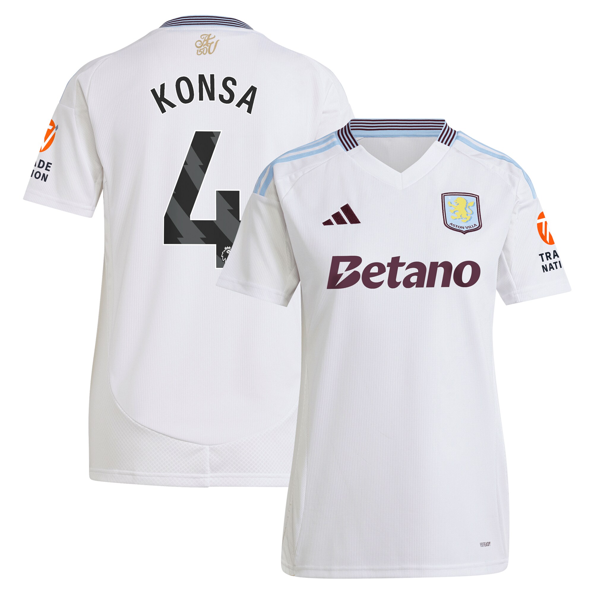 Aston Villa aston villa adidas away shirt 2024-25 – womens with konsa 4 printing Kits - Official Football Shirts & Training Gear