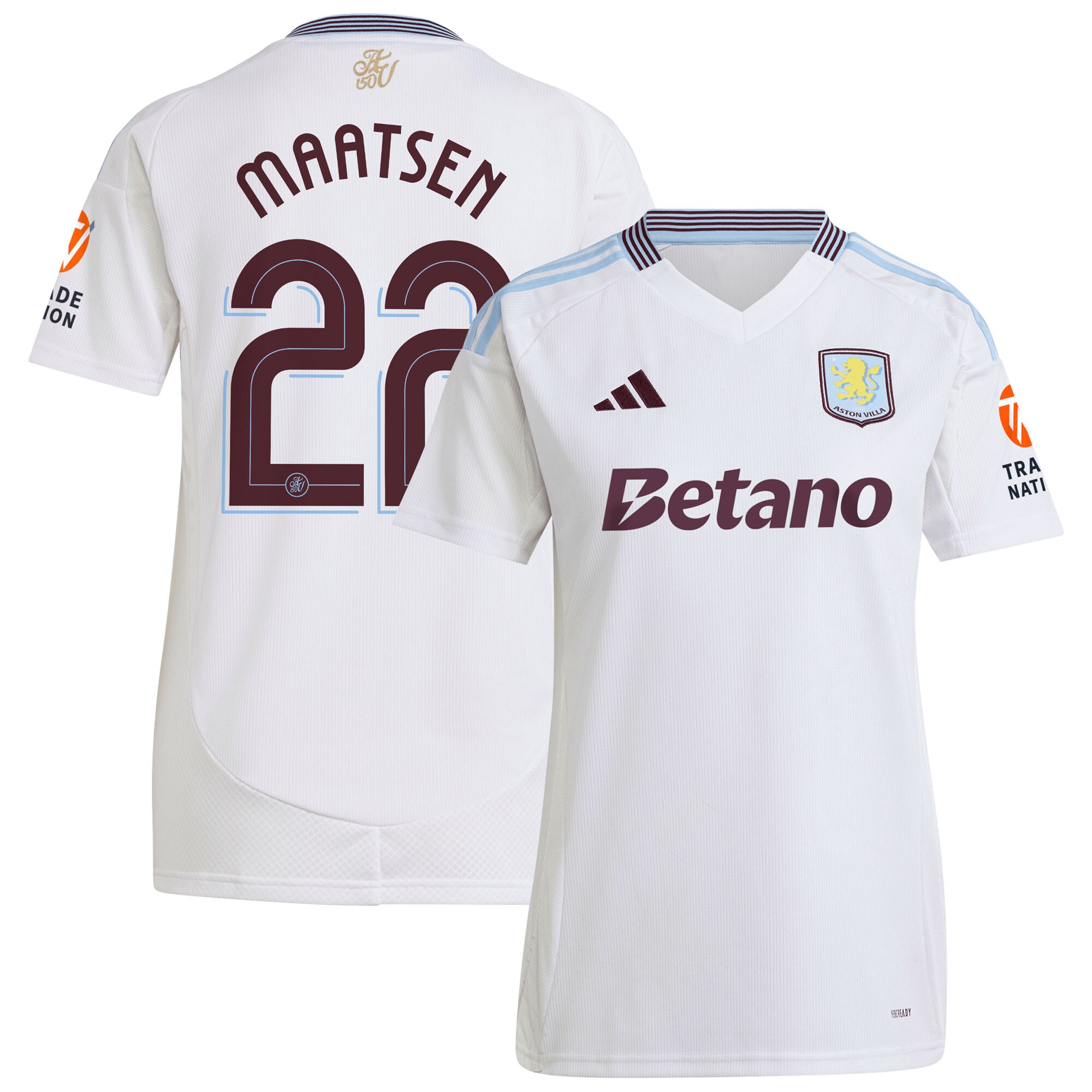 Aston Villa aston villa adidas away shirt 2024-25 – womens with maatsen 22 cup printing Kits - Official Football Shirts & Training Gear