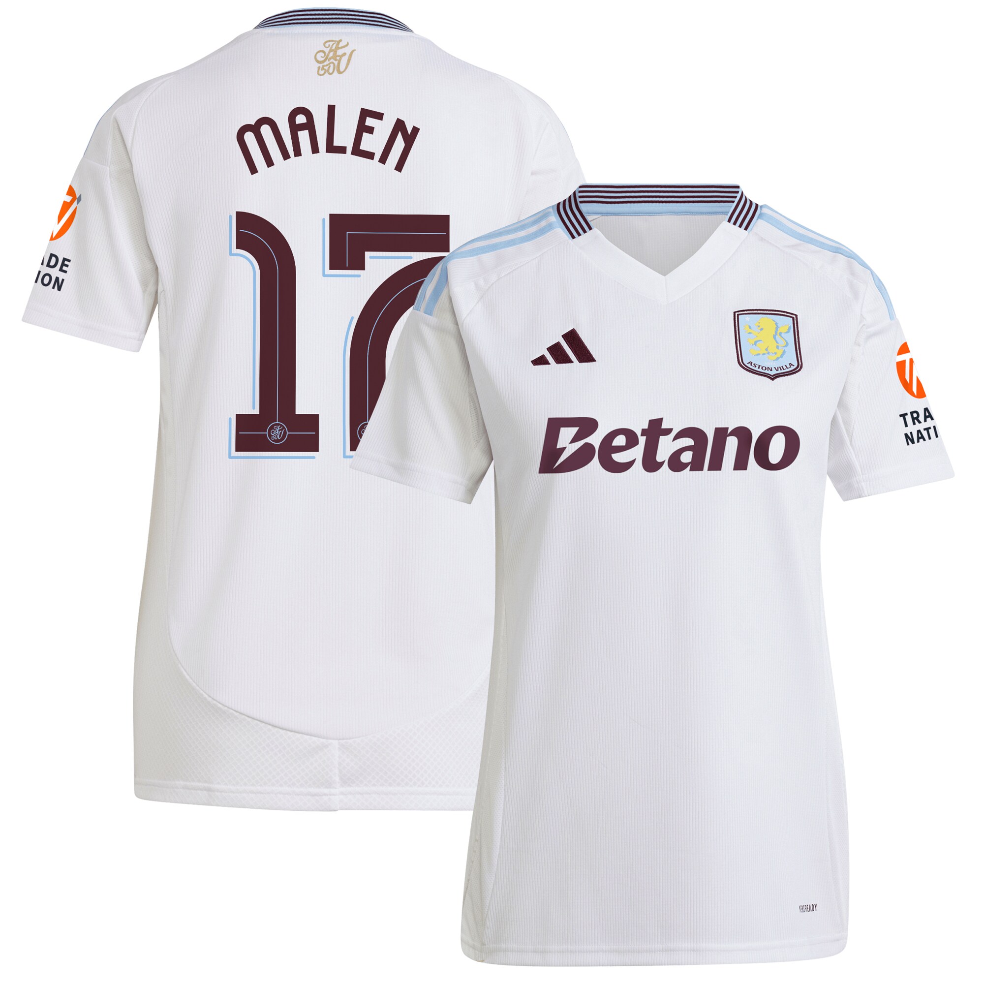 Aston Villa aston villa adidas away shirt 2024-25 – womens with malen 17 cup printing Kits - Official Football Shirts & Training Gear