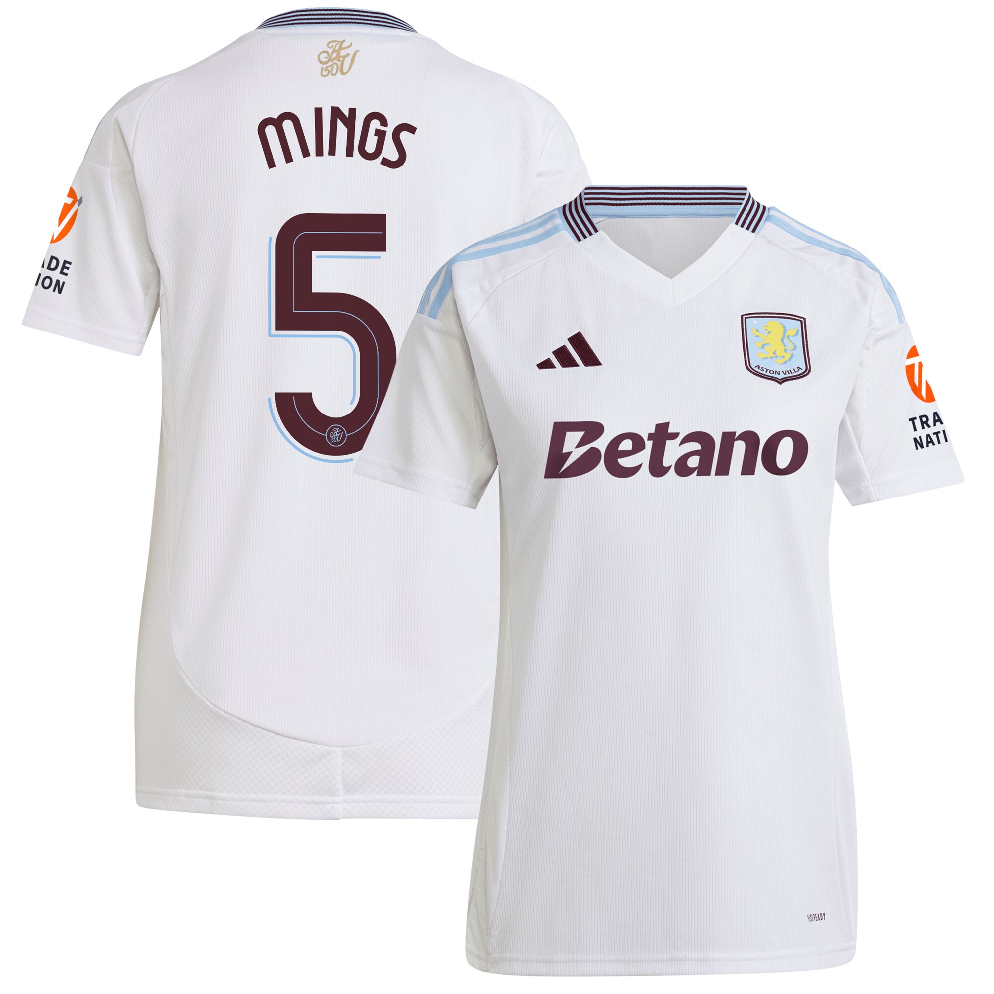 Aston Villa aston villa adidas away shirt 2024-25 – womens with mings 5 cup printing Kits - Official Football Shirts & Training Gear