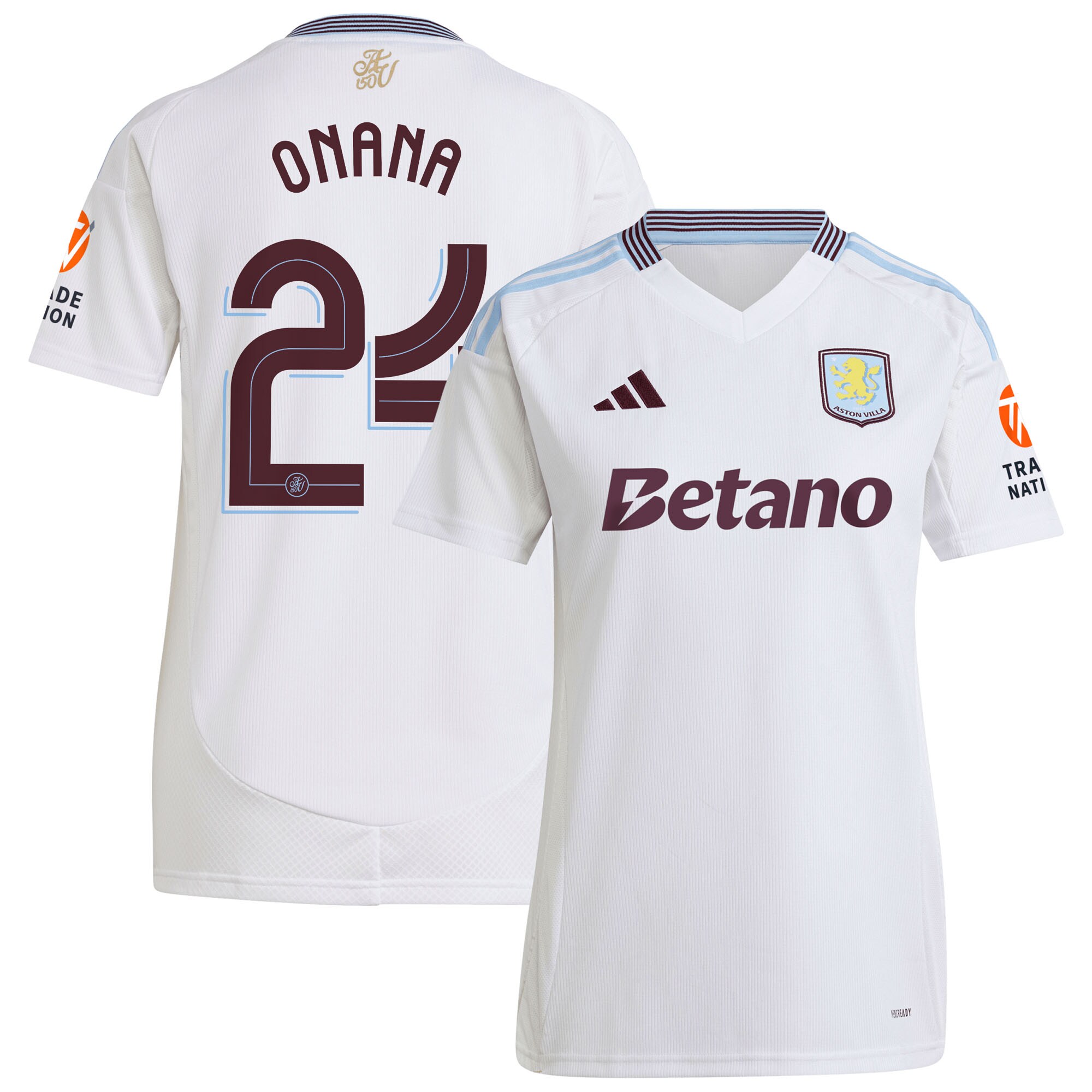 Aston Villa aston villa adidas away shirt 2024-25 – womens with onana 24 cup printing Kits - Official Football Shirts & Training Gear