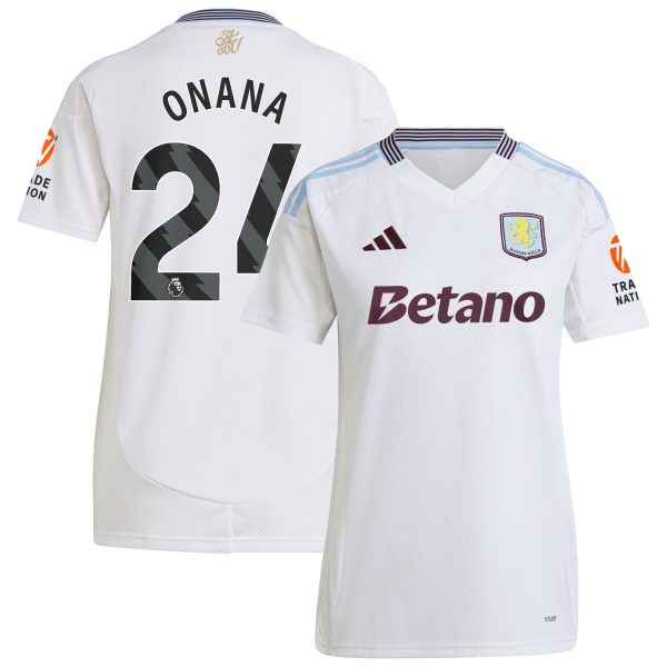 Aston Villa aston villa adidas away shirt 2024-25 – womens with onana 24 printing Kits - Official Football Shirts & Training Gear