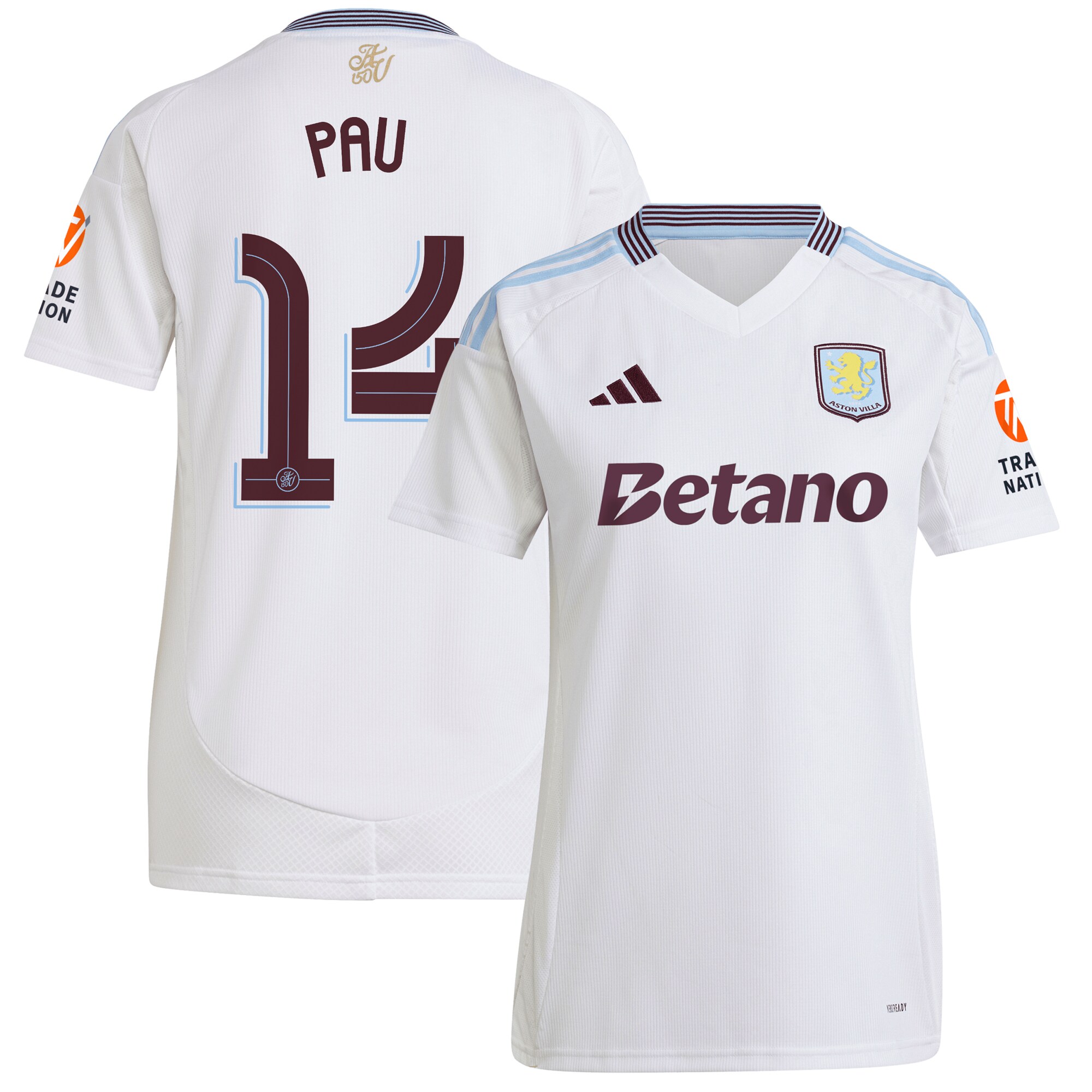 Aston Villa aston villa adidas away shirt 2024-25 – womens with pau 14 cup printing Kits - Official Football Shirts & Training Gear
