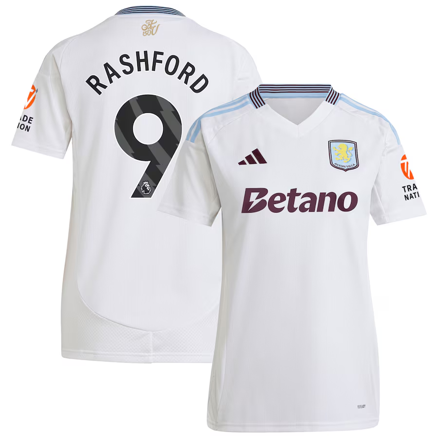 Aston Villa aston villa adidas away shirt 2024-25 – womens with rashford 9 printing Kits - Official Football Shirts & Training Gear