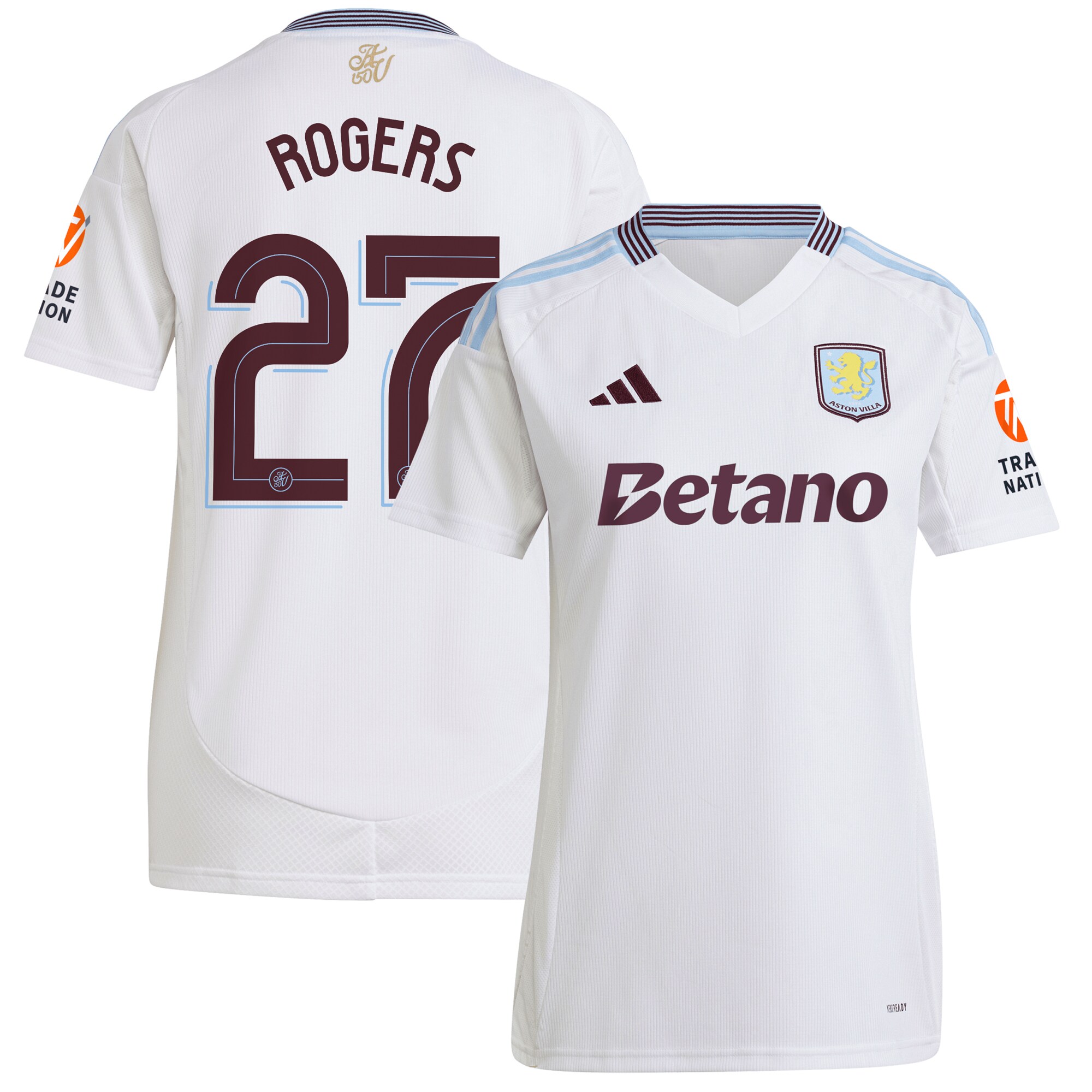 Aston Villa aston villa adidas away shirt 2024-25 – womens with rogers 27 cup printing Kits - Official Football Shirts & Training Gear
