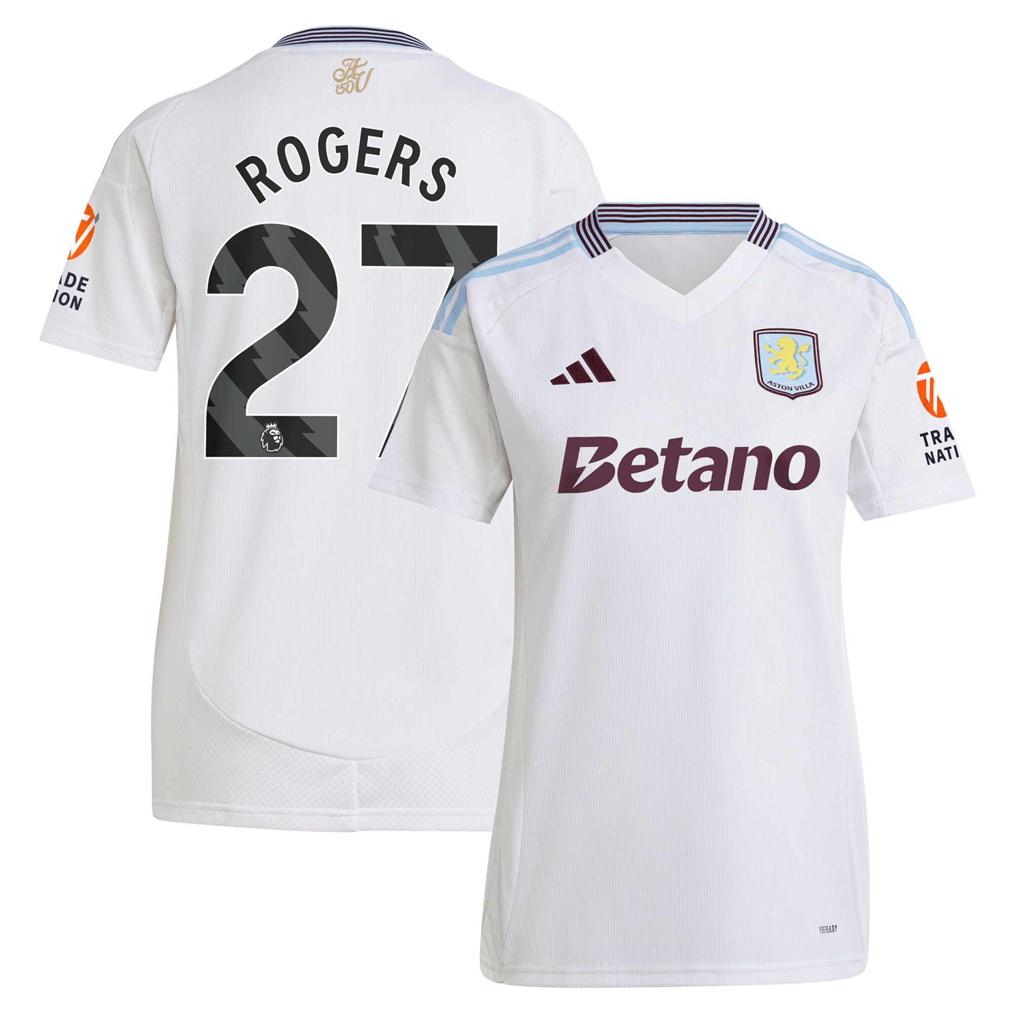 Aston Villa aston villa adidas away shirt 2024-25 – womens with rogers 27 printing Kits - Official Football Shirts & Training Gear