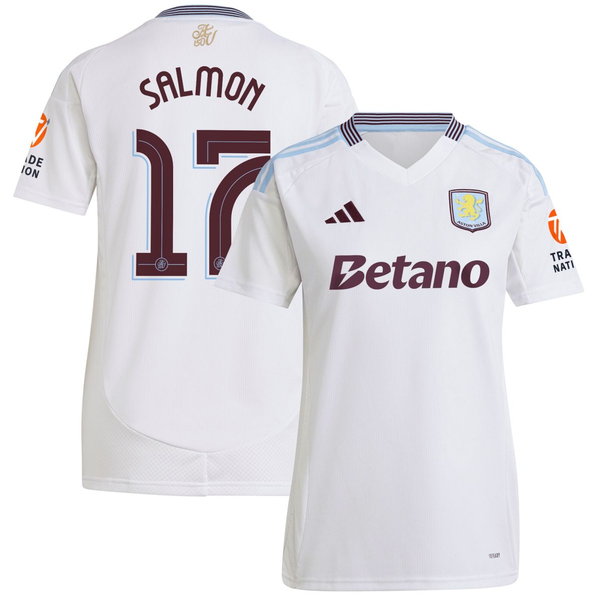 Aston Villa aston villa adidas away shirt 2024-25 – womens with salmon 17 cup printing Kits - Official Football Shirts & Training Gear