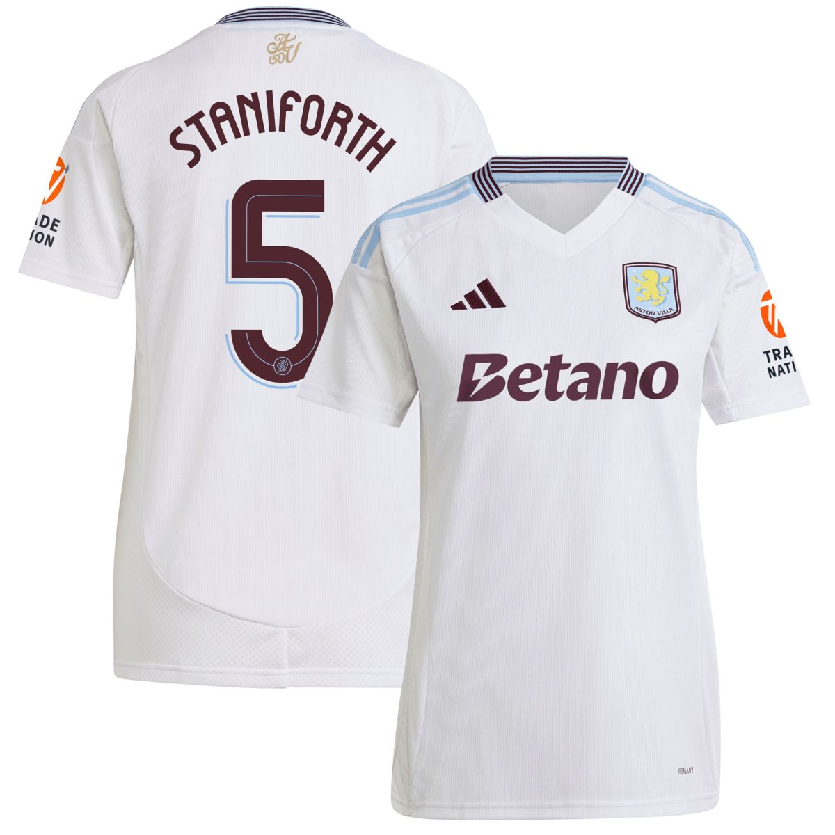 Aston Villa aston villa adidas away shirt 2024-25 – womens with staniforth 5 cup printing Kits - Official Football Shirts & Training Gear