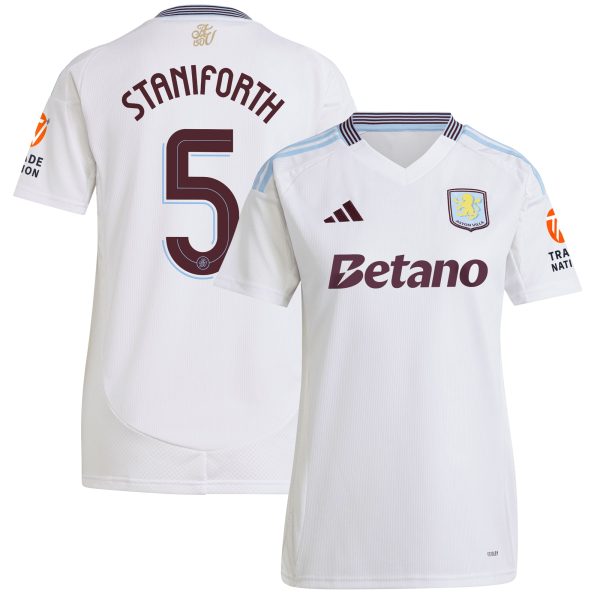 Aston Villa aston villa adidas away shirt 2024-25 – womens with staniforth 5 cup printing Kits - Official Football Shirts & Training Gear
