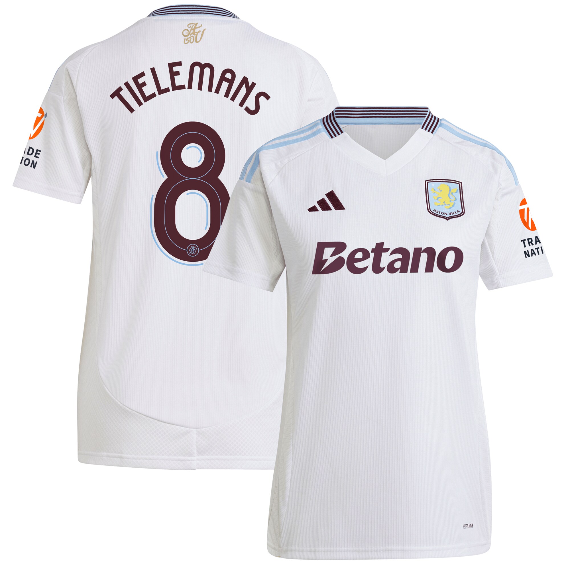 Aston Villa aston villa adidas away shirt 2024-25 – womens with tielemans 8 cup printing Kits - Official Football Shirts & Training Gear