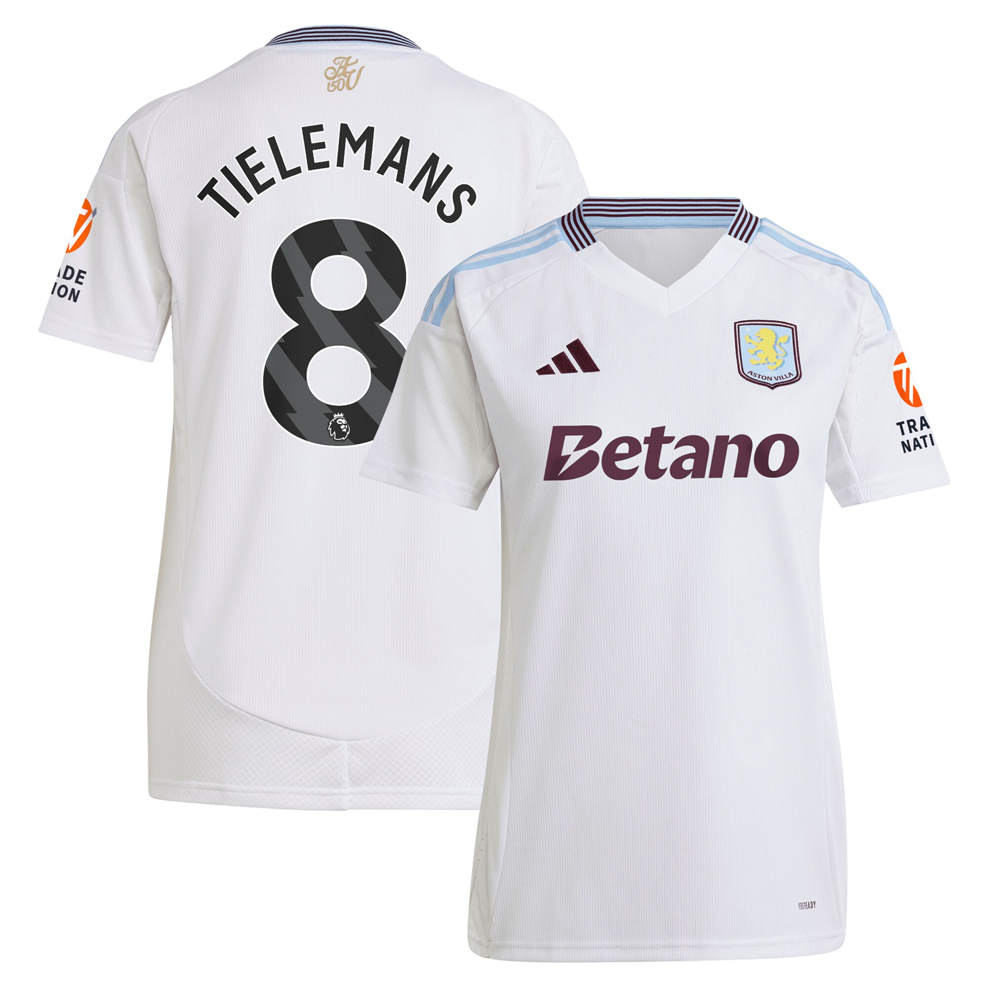 Aston Villa aston villa adidas away shirt 2024-25 – womens with tielemans 8 printing Kits - Official Football Shirts & Training Gear