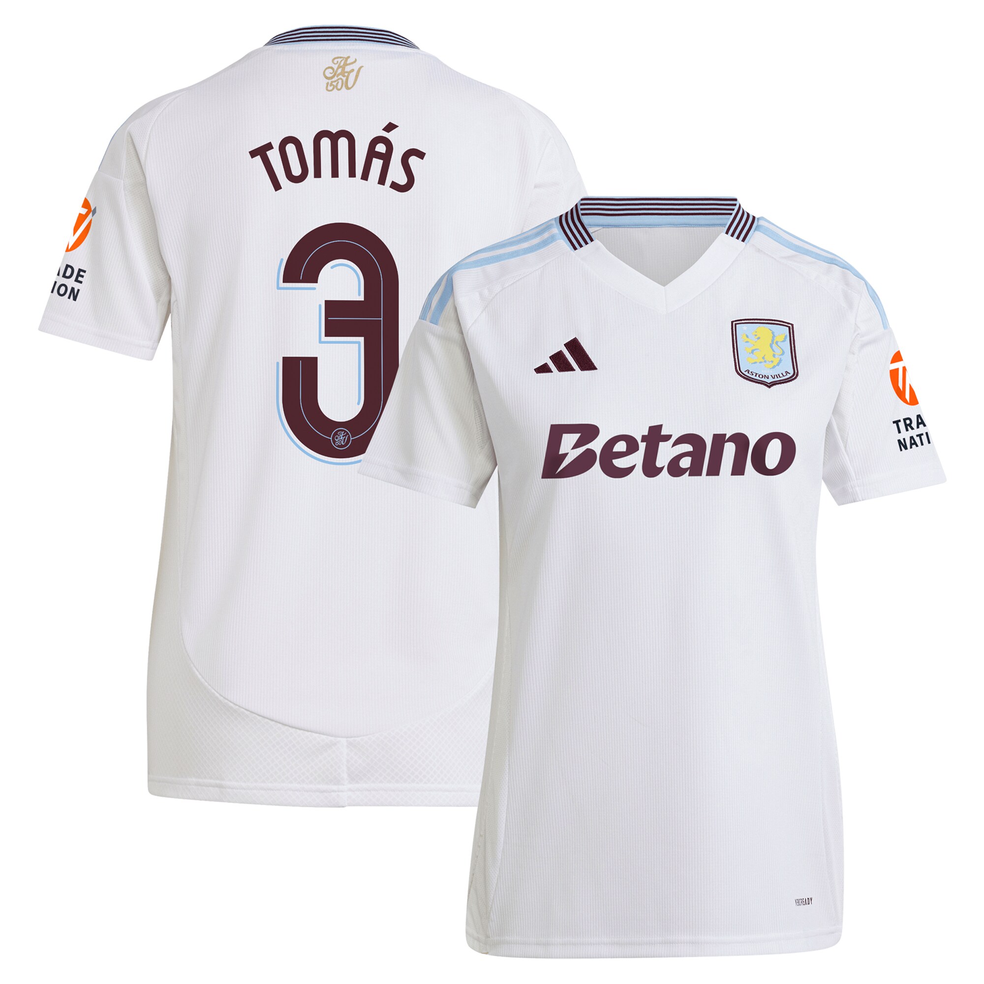 Aston Villa aston villa adidas away shirt 2024-25 – womens with tomás 3 cup printing Kits - Official Football Shirts & Training Gear