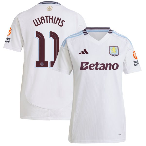 Aston Villa aston villa adidas away shirt 2024-25 – womens with watkins 11 cup printing Kits - Official Football Shirts & Training Gear