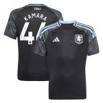 Aston Villa aston villa adidas away shirt 2025-26 – kids with kamara 44 printing Kits - Official Football Shirts & Training Gear