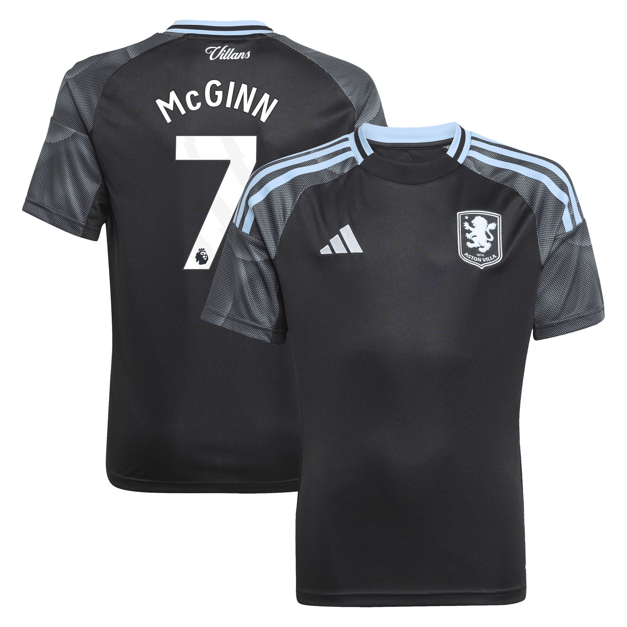 Aston Villa aston villa adidas away shirt 2025-26 – kids with mcginn 7 printing Kits - Official Football Shirts & Training Gear