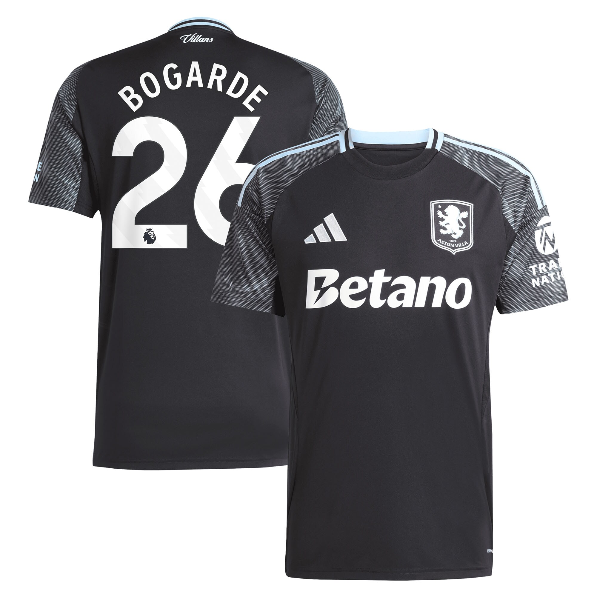 Aston Villa aston villa adidas away shirt 2025-26 with bogarde 26 printing Kits - Official Football Shirts & Training Gear