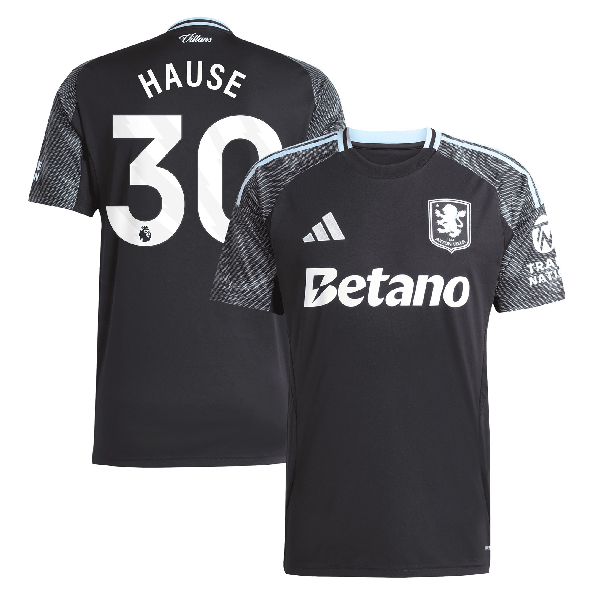 Aston Villa aston villa adidas away shirt 2025-26 with hause 30 printing Kits - Official Football Shirts & Training Gear