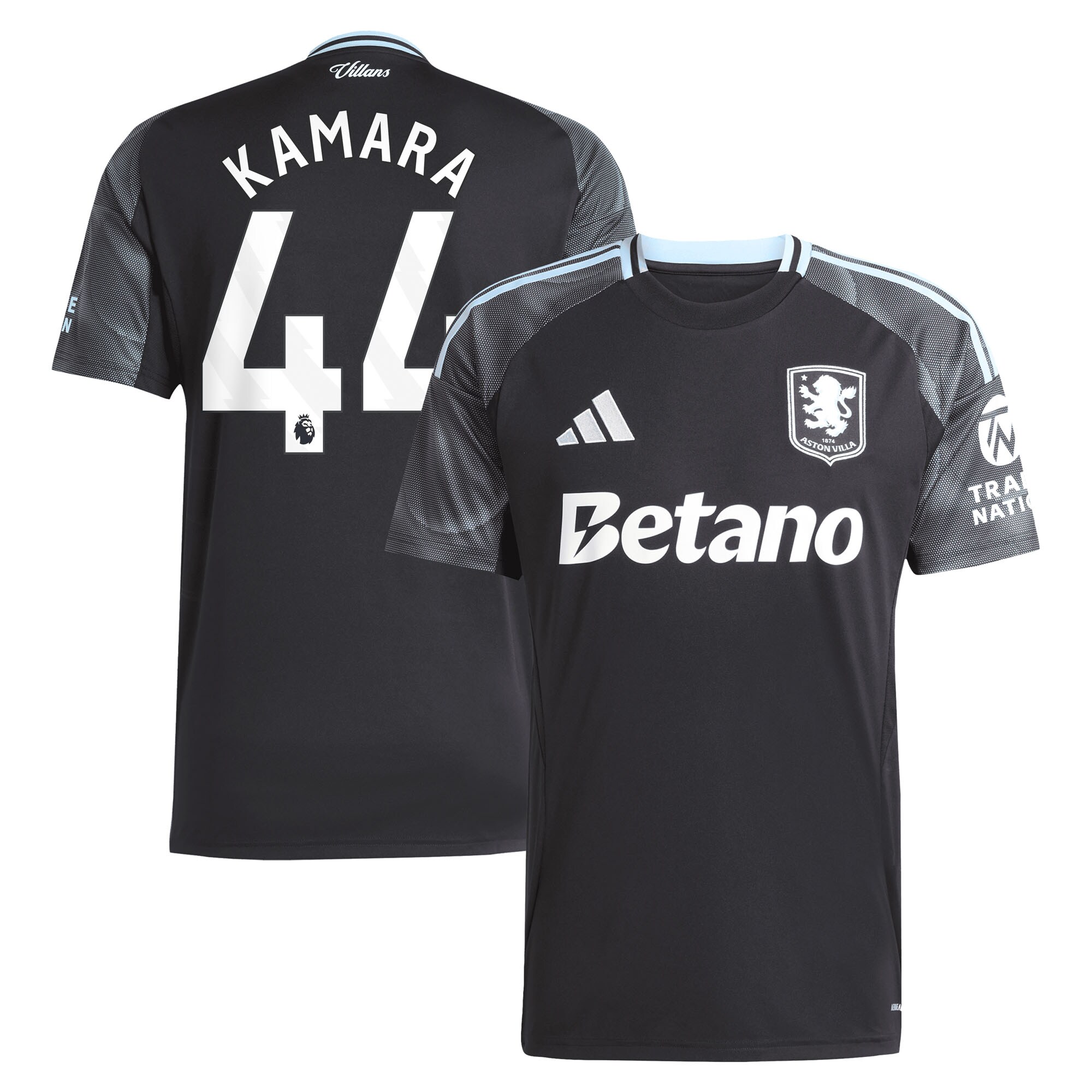 Aston Villa aston villa adidas away shirt 2025-26 with kamara 44 printing Kits - Official Football Shirts & Training Gear