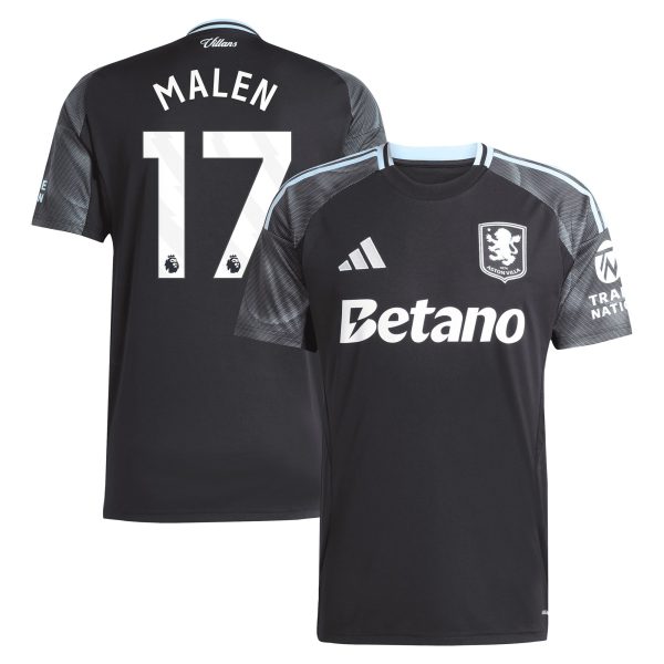 Aston Villa aston villa adidas away shirt 2025-26 with malen 17 printing Kits - Official Football Shirts & Training Gear