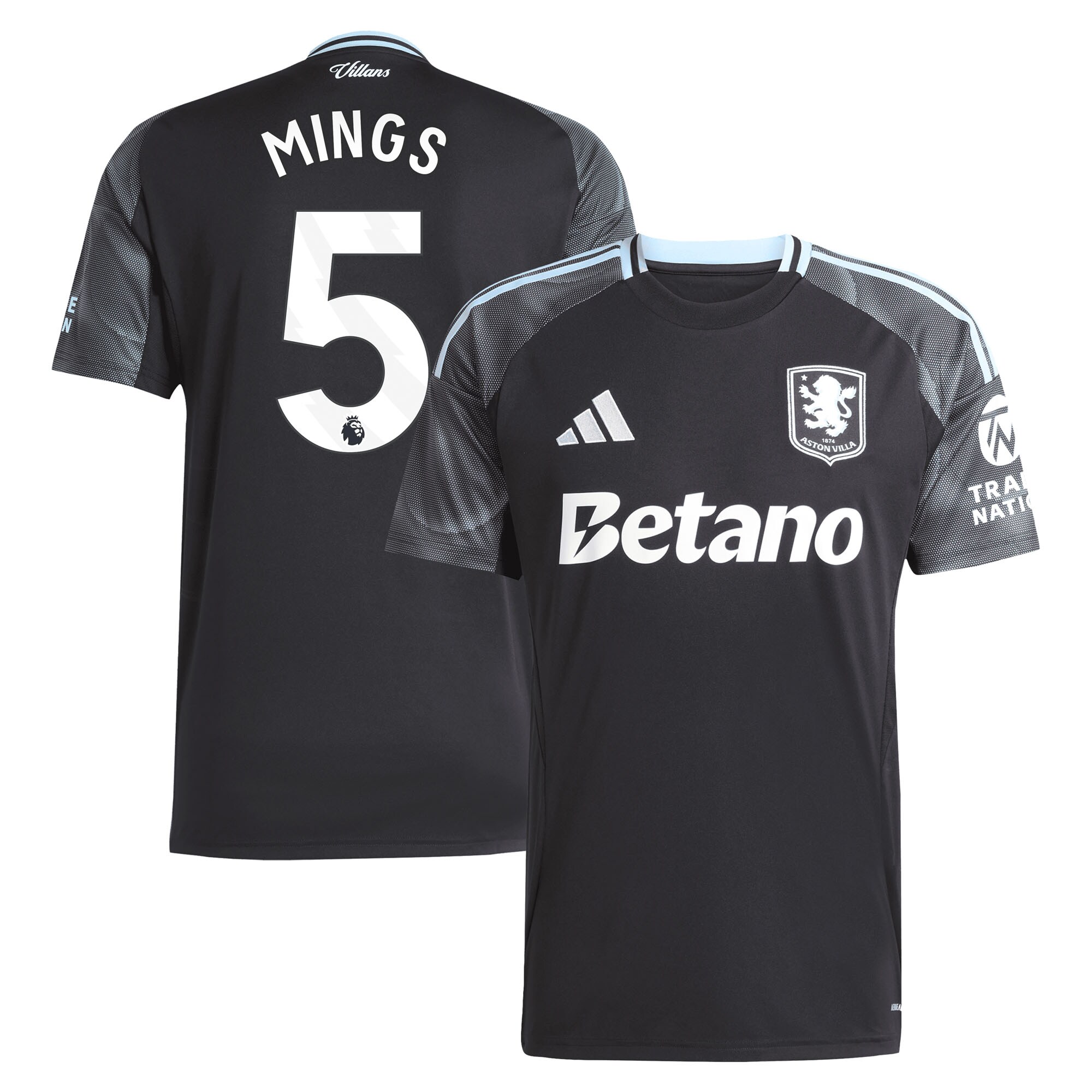 Aston Villa aston villa adidas away shirt 2025-26 with mings 5 printing Kits - Official Football Shirts & Training Gear