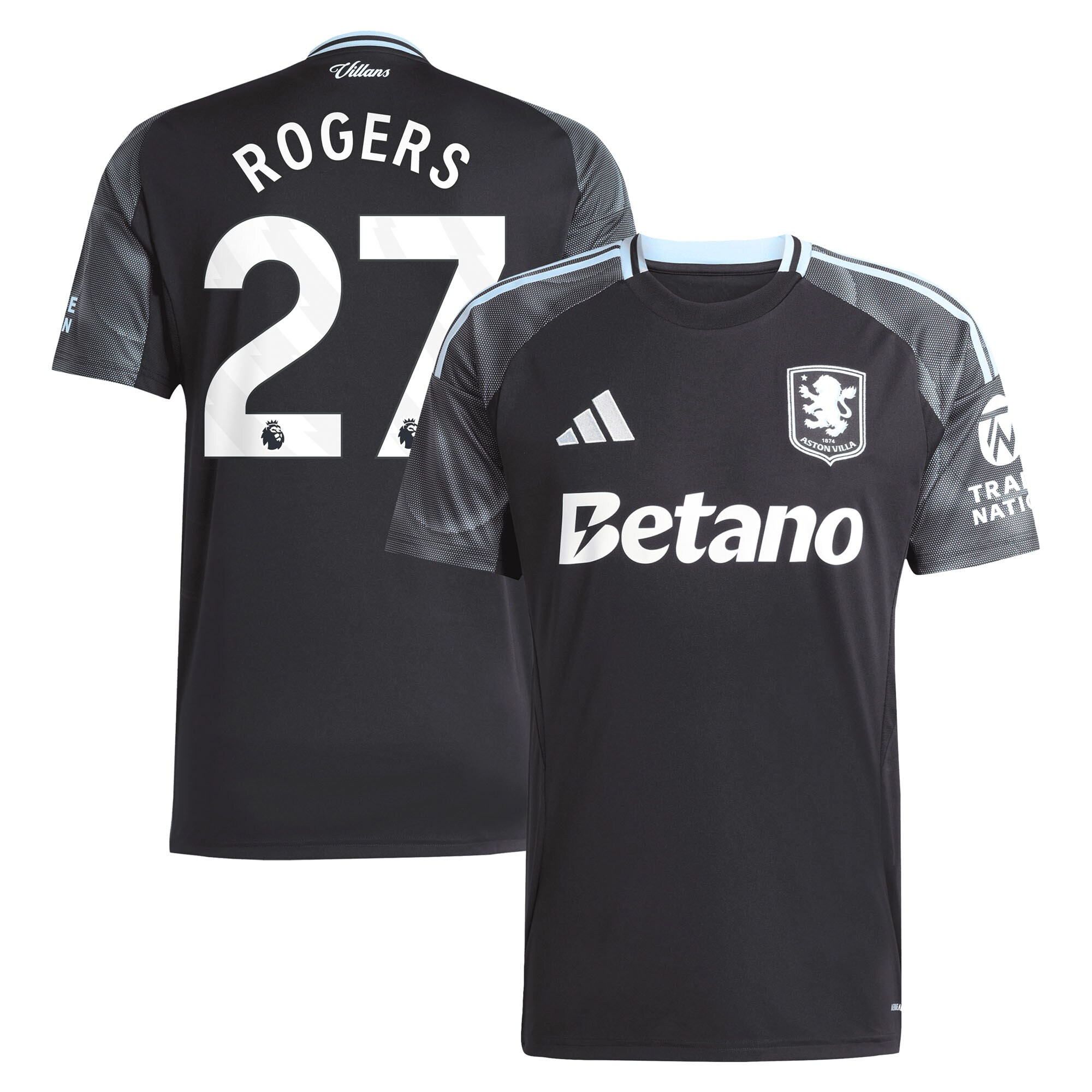 Aston Villa aston villa adidas away shirt 2025-26 with rogers 27 printing Kits - Official Football Shirts & Training Gear