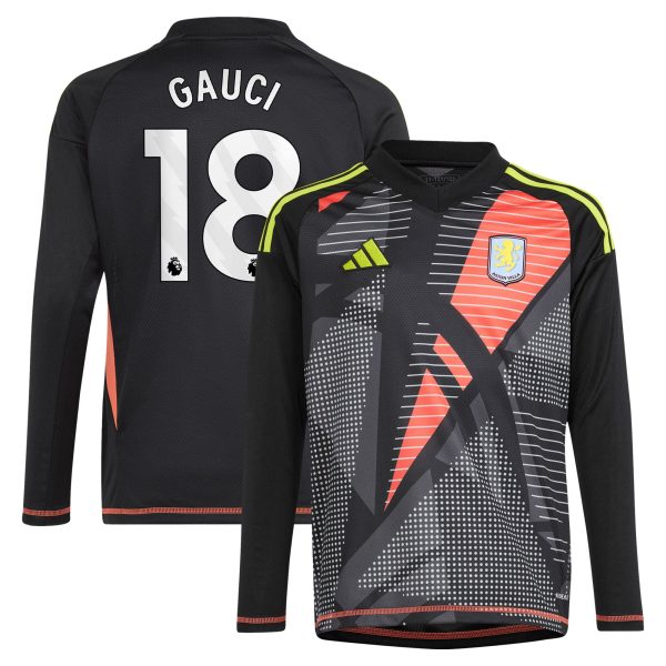 Aston Villa aston villa adidas goalkeeper shirt 2024-25 – long sleeve – kids with gauci 18 printing – 202029323 Kits - Official Football Shirts & Training Gear