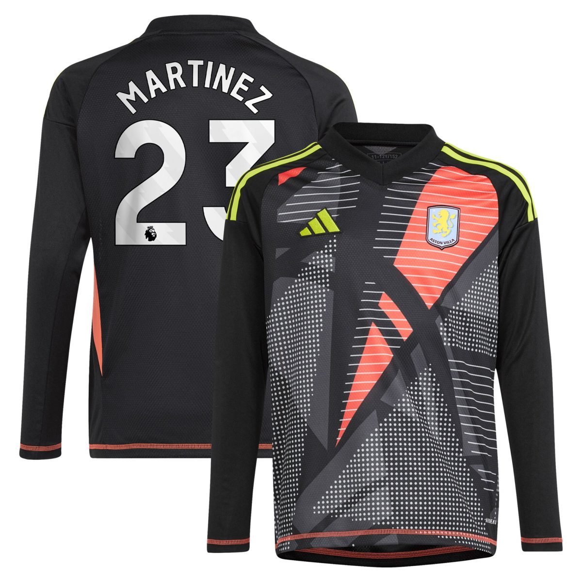Aston Villa aston villa adidas goalkeeper shirt 2024-25 – long sleeve – kids with martinez 23 printing – 202029325 Kits - Official Football Shirts & Training Gear