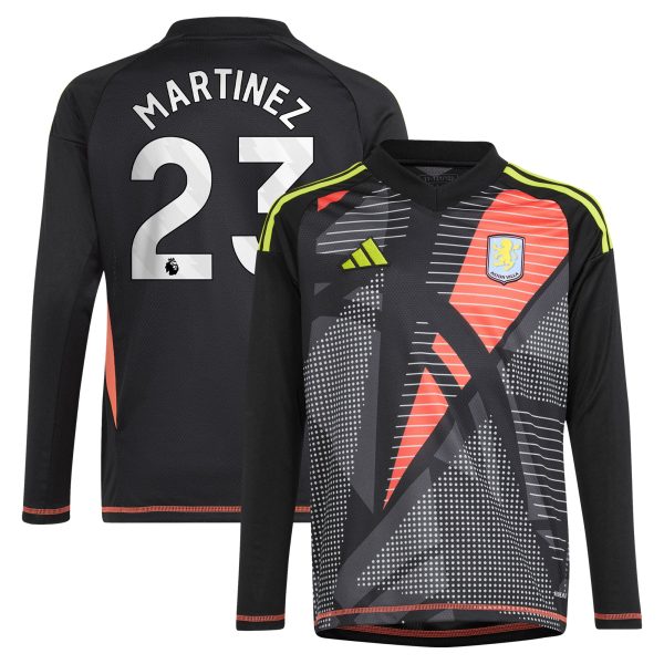 Aston Villa aston villa adidas goalkeeper shirt 2024-25 – long sleeve – kids with martinez 23 printing – 202029325 Kits - Official Football Shirts & Training Gear