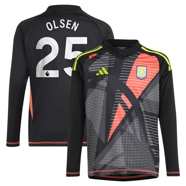 Aston Villa aston villa adidas goalkeeper shirt 2024-25 – long sleeve – kids with olsen 25 printing – 202029322 Kits - Official Football Shirts & Training Gear