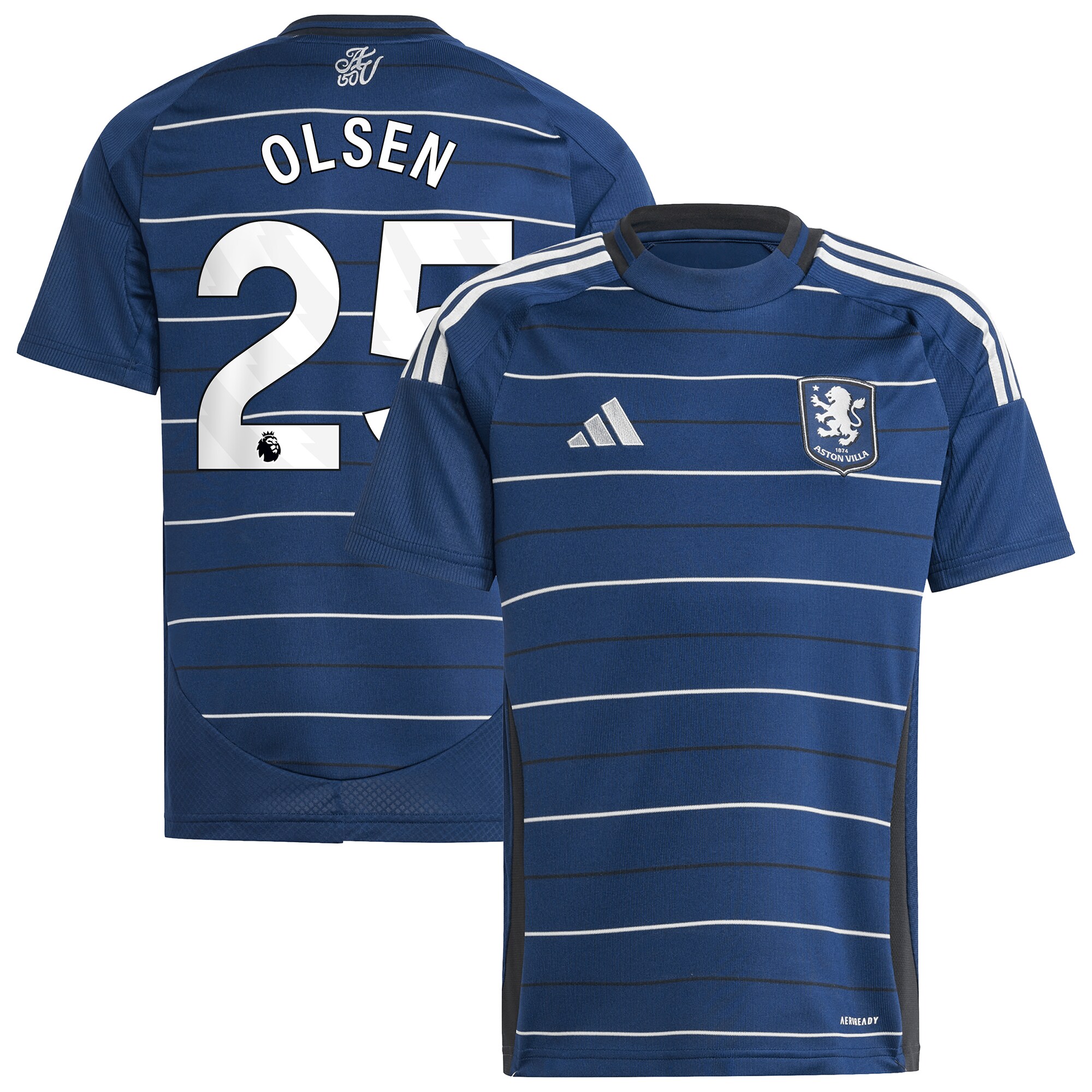 Aston Villa aston villa adidas goalkeeper shirt 2024-25 – long sleeve – kids with olsen 25 printing – 202030994 Kits - Official Football Shirts & Training Gear