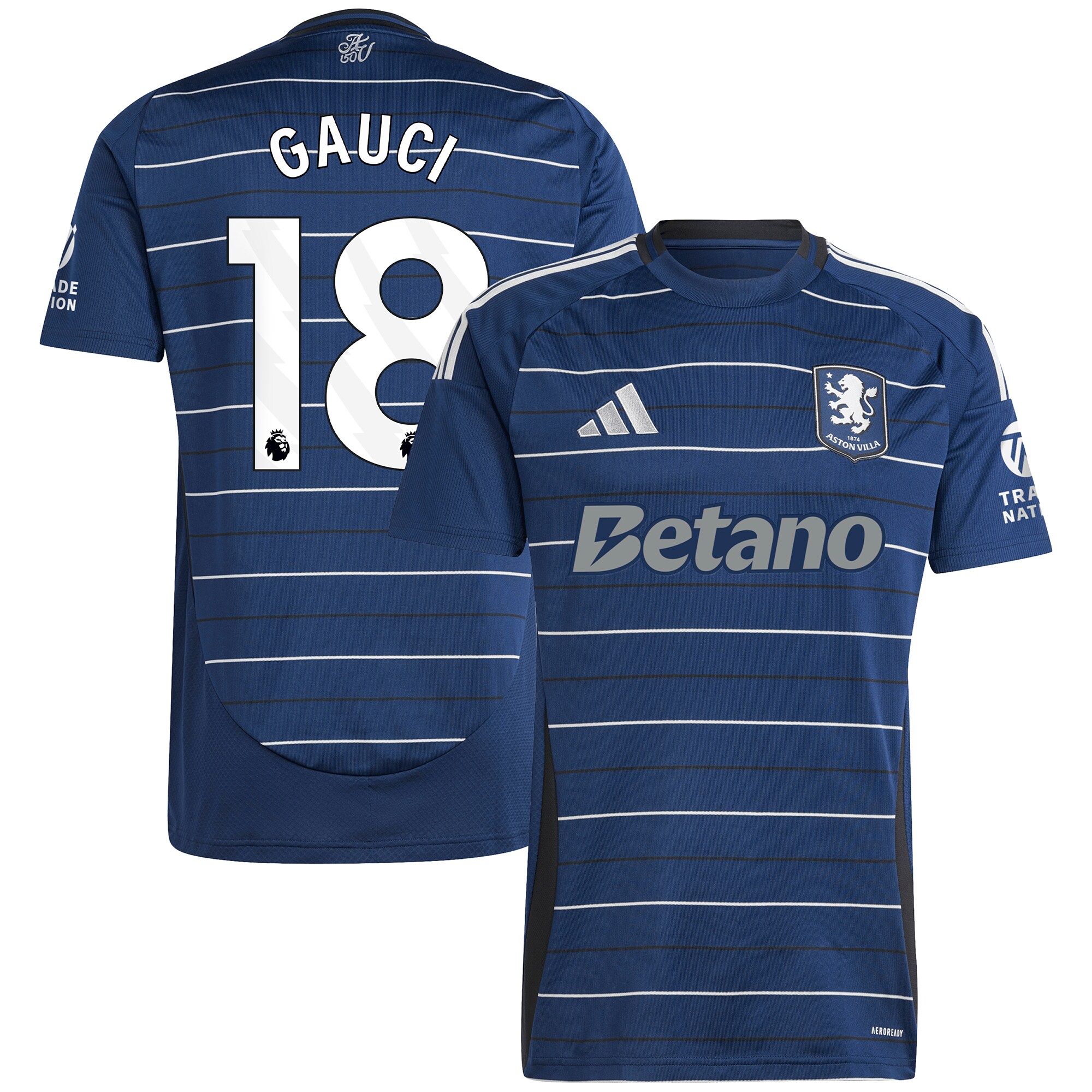 Aston Villa aston villa adidas goalkeeper shirt 2024-25 – long sleeve with gauci 18 printing – 202030972 Kits - Official Football Shirts & Training Gear