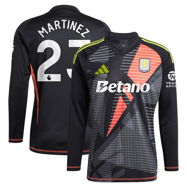 Aston Villa aston villa adidas goalkeeper shirt 2024-25 – long sleeve with martinez 23 printing – 202028938 Kits - Official Football Shirts & Training Gear