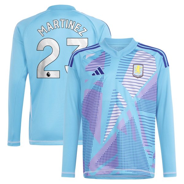 Aston Villa aston villa adidas goalkeeper shirt 2024-25 – long sleeve with martinez 23 printing – 202030980 Kits - Official Football Shirts & Training Gear