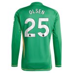 Aston Villa aston villa adidas goalkeeper shirt 2024-25 – long sleeve with olsen 25 printing Kits - Official Football Shirts & Training Gear